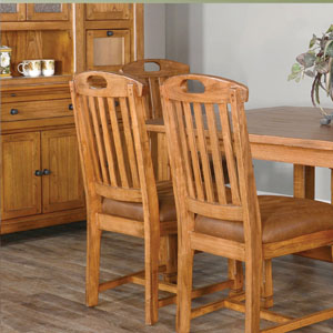 Dining Table Sunny Designsu2122 Sedona Rustic Oak Slate Top End