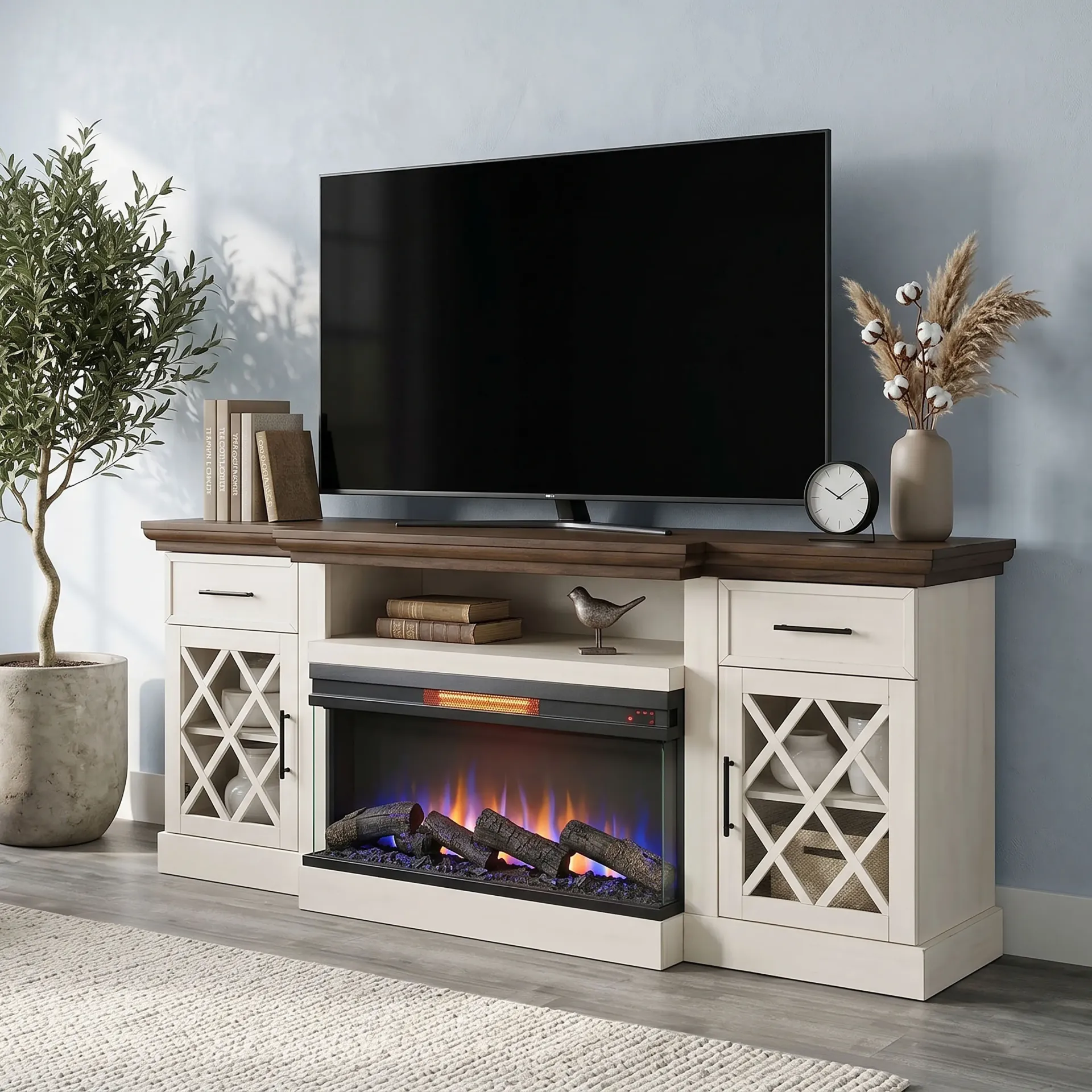 36" Panoramic Log Fireplace Insert