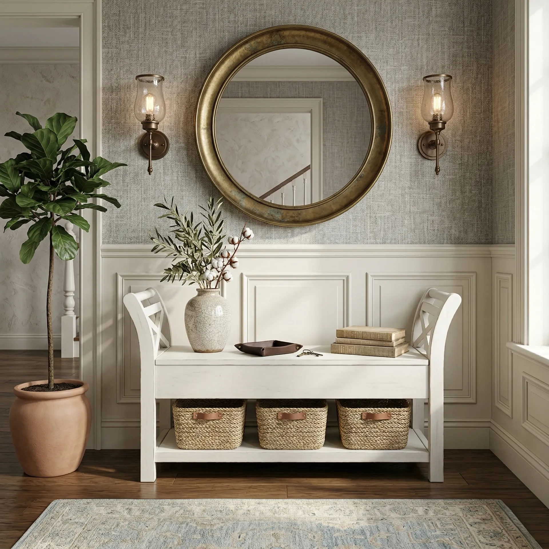 [2075MW-48] 48" Accent Bench With Storage Wood Seat