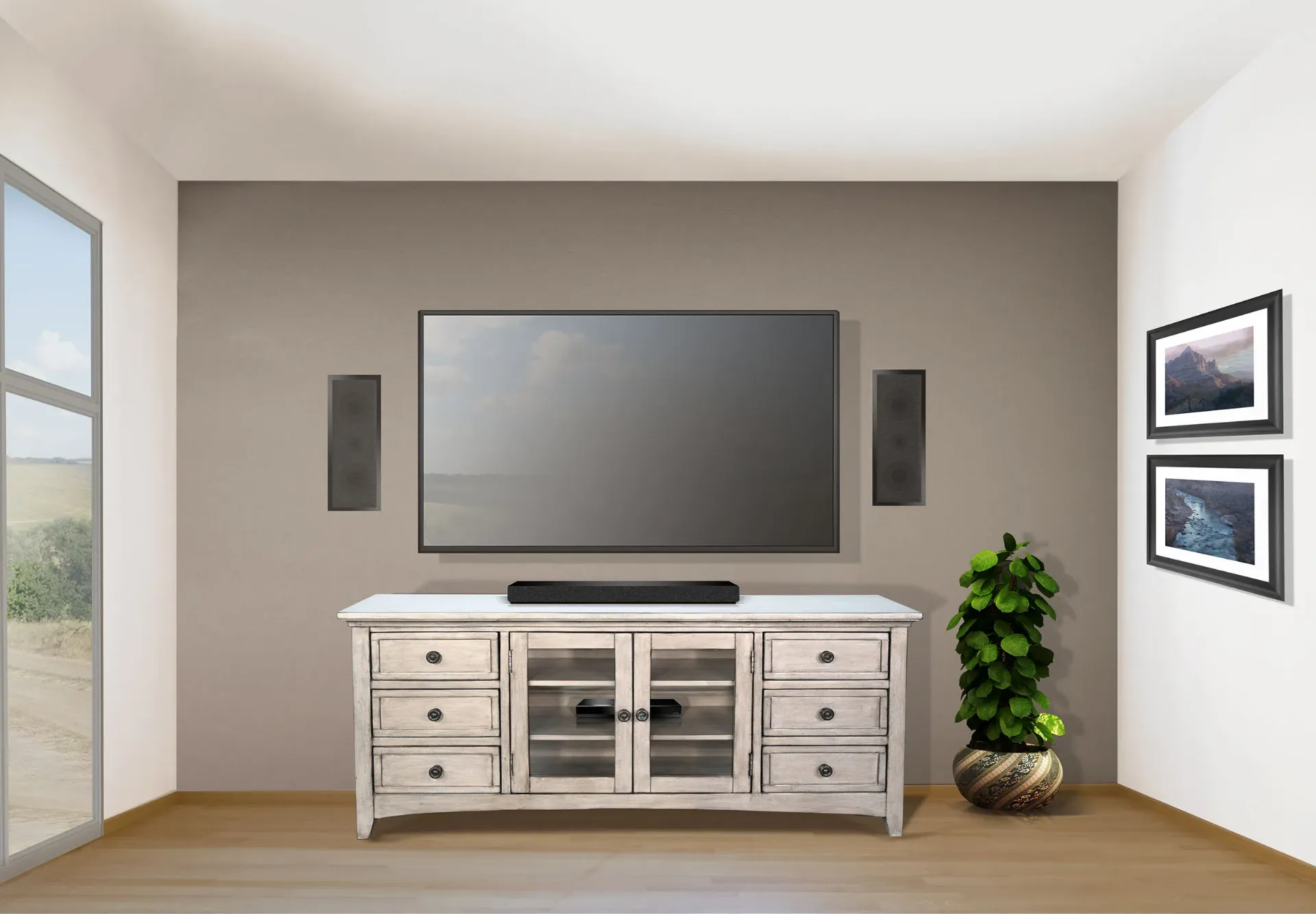 [3667UG-62] 62" Media Console