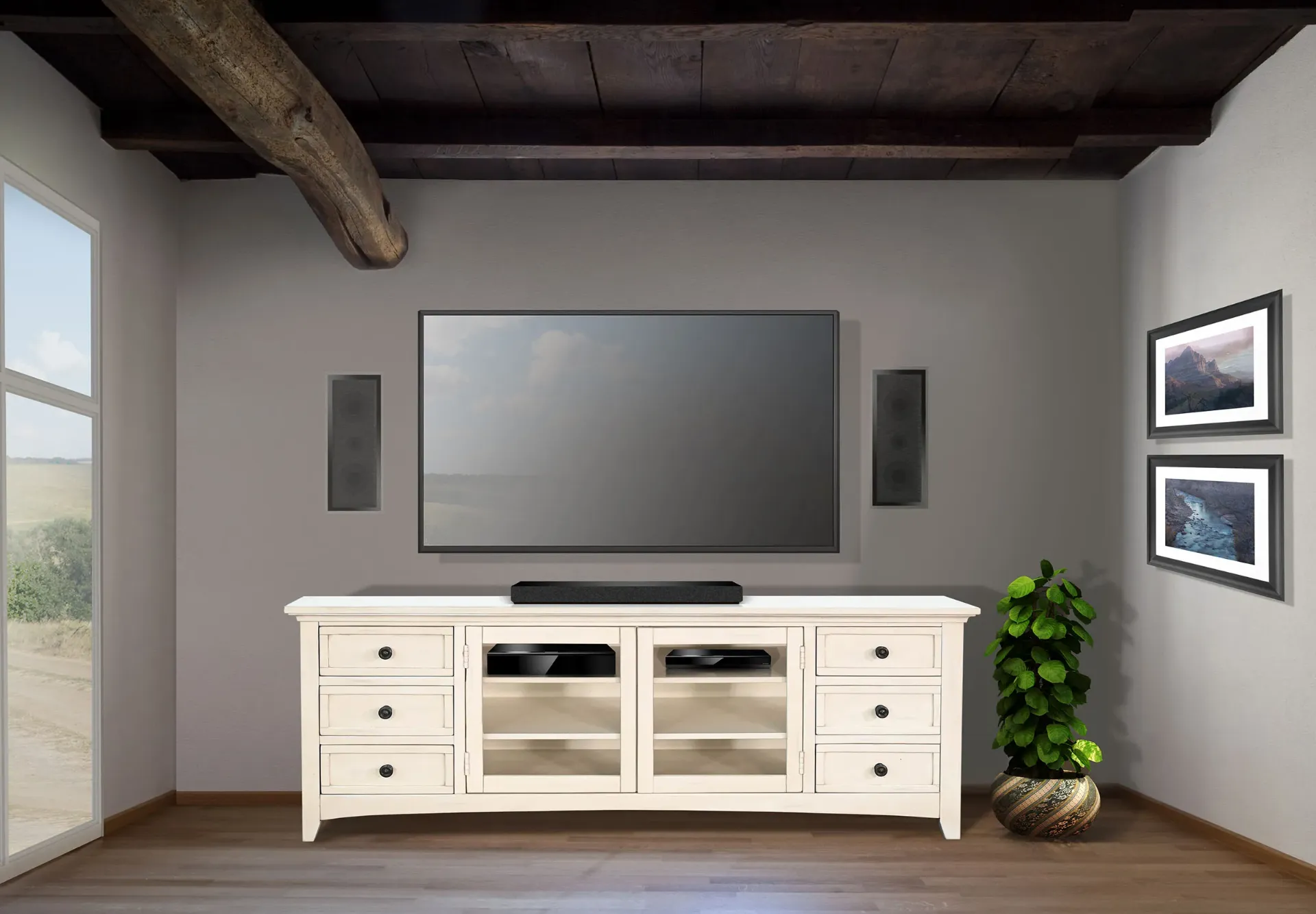 [3667MW-72] 72" Media Console
