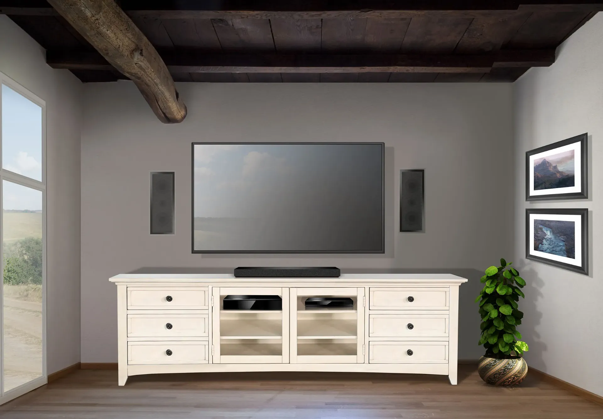 [3667MW-82] 82" Media Console