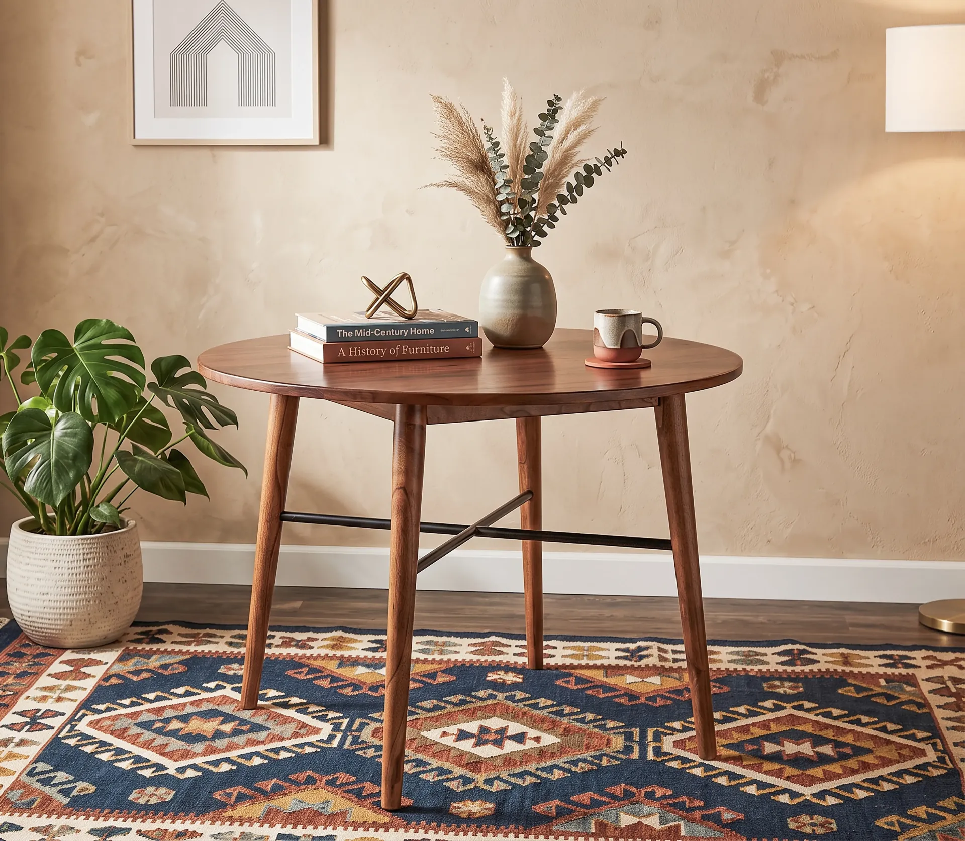 [1099CN] American Modern Round Counter Height Table