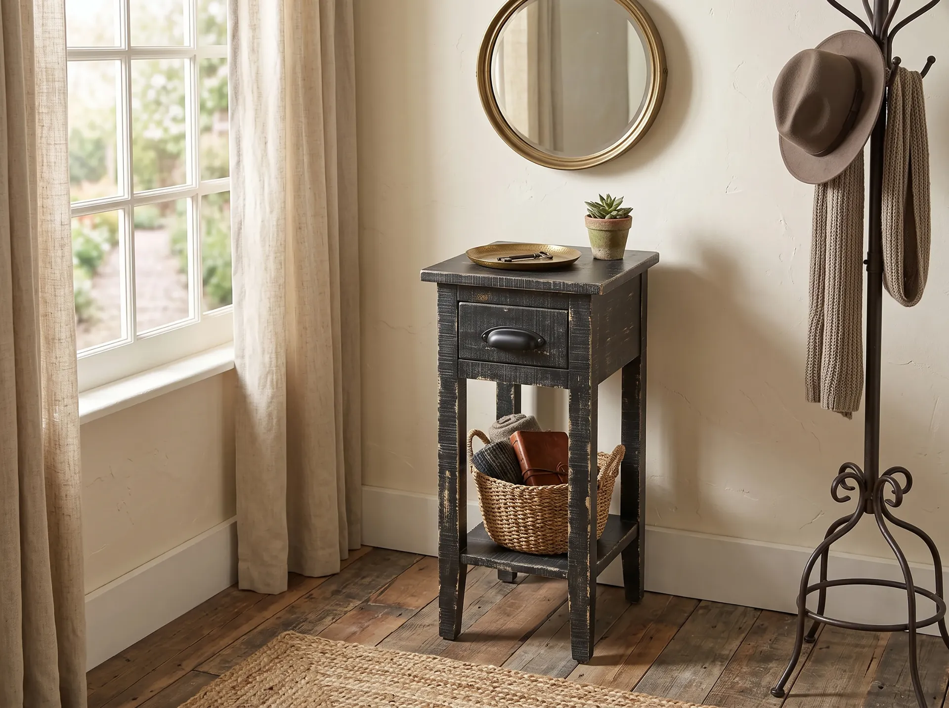 Black Sand Chair Side Table