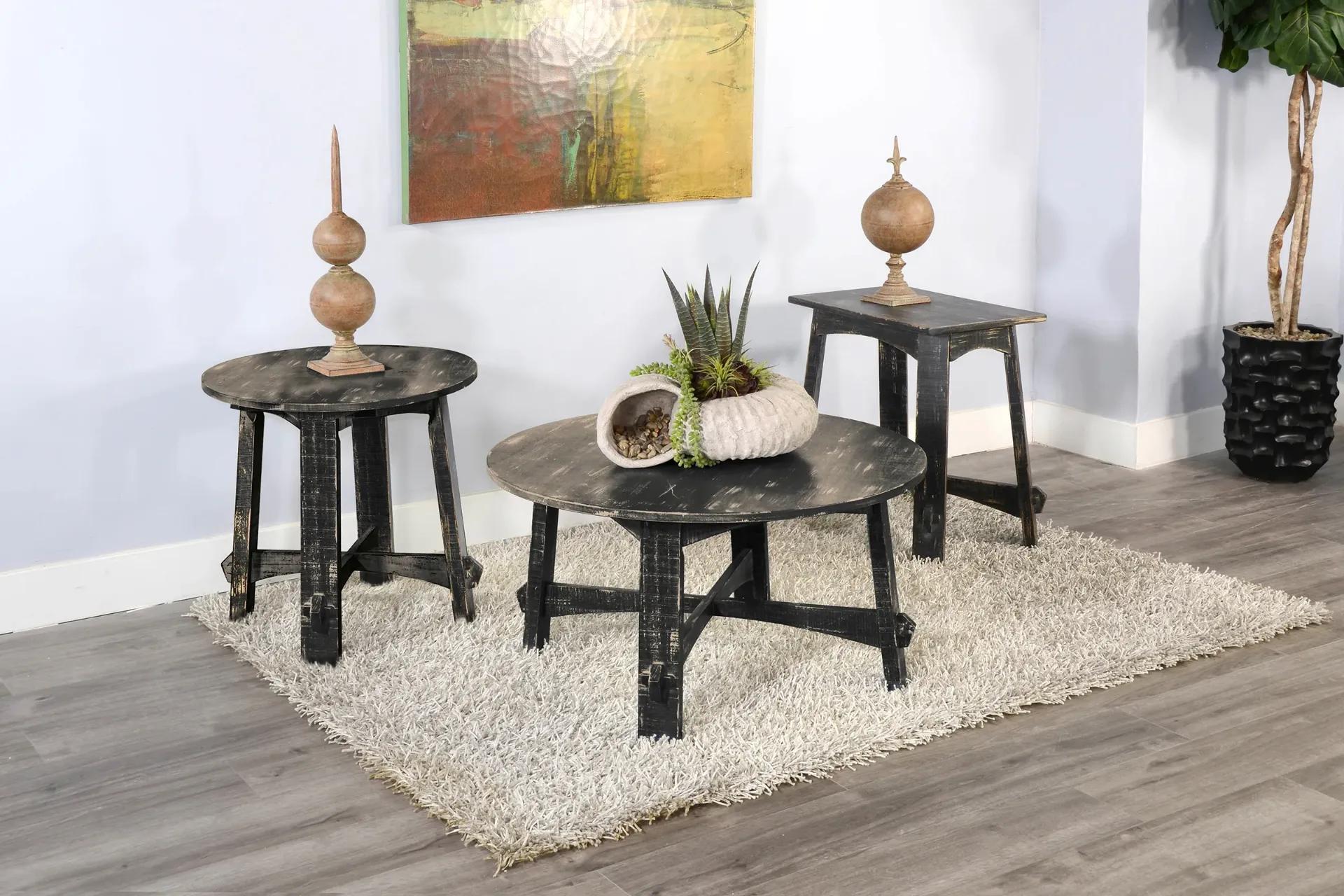 [3172BS-CS] Black Sand Chair Side Table