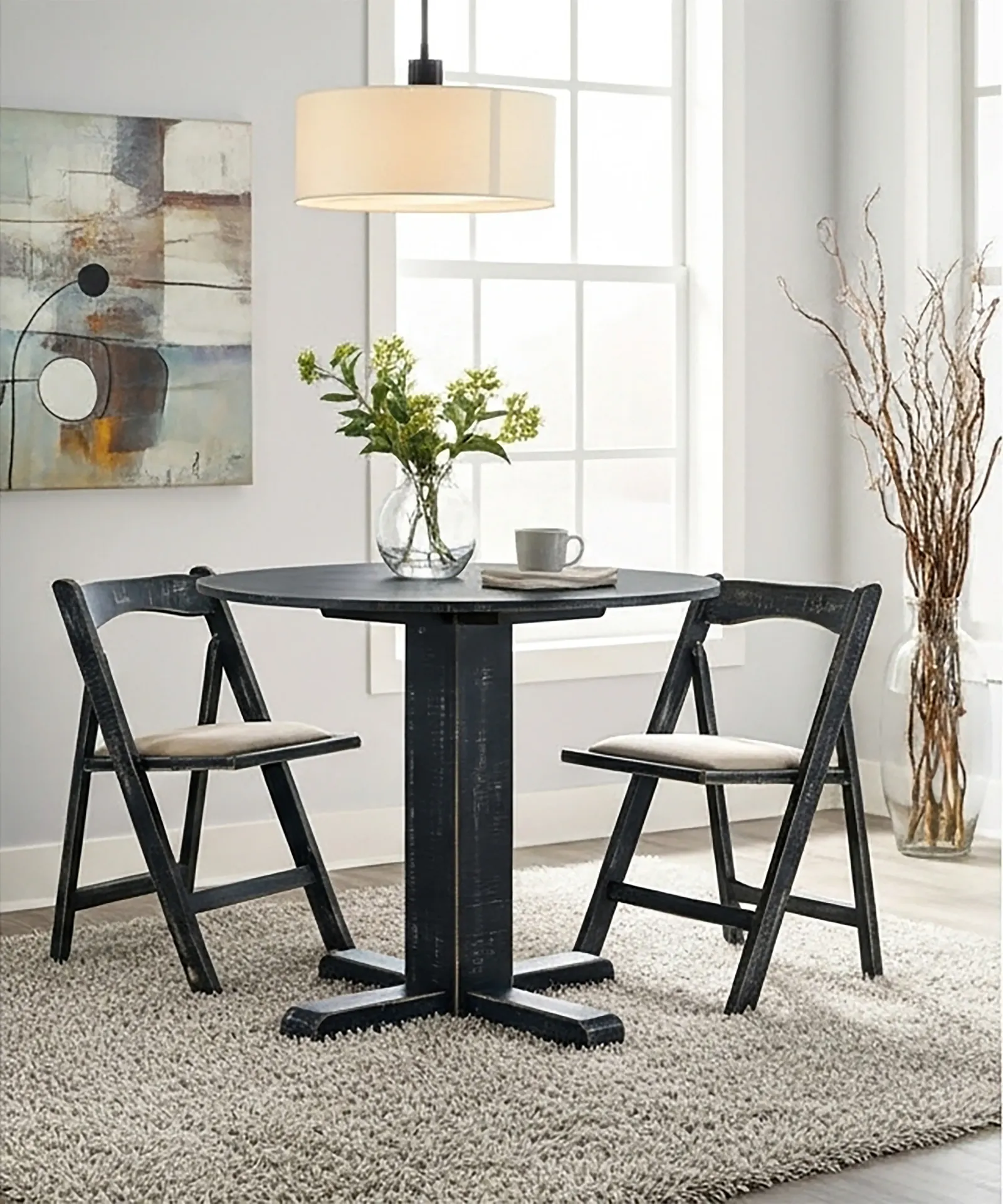 Black Sand Drop Leaf Table