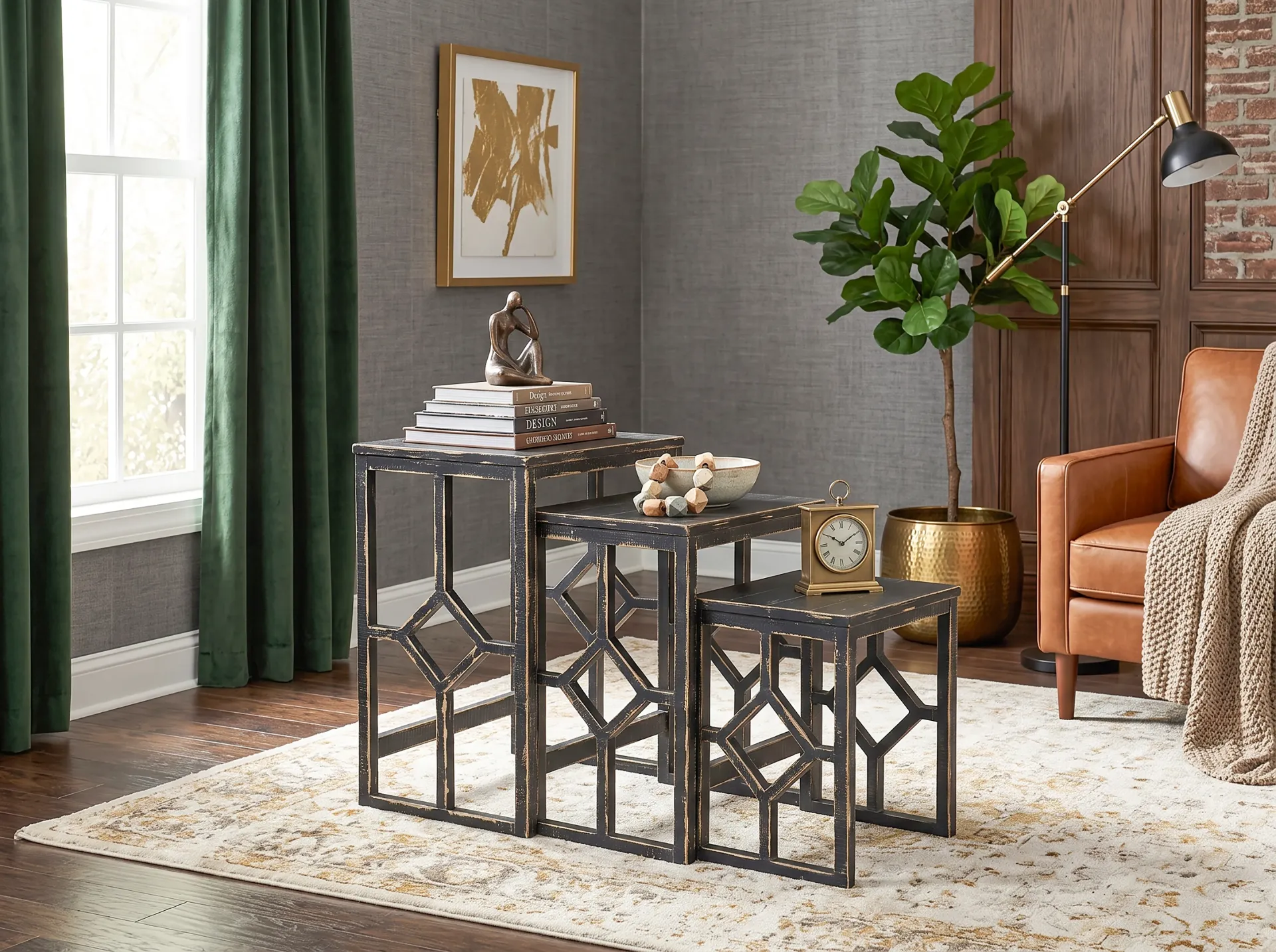 Black Sand Nesting Table