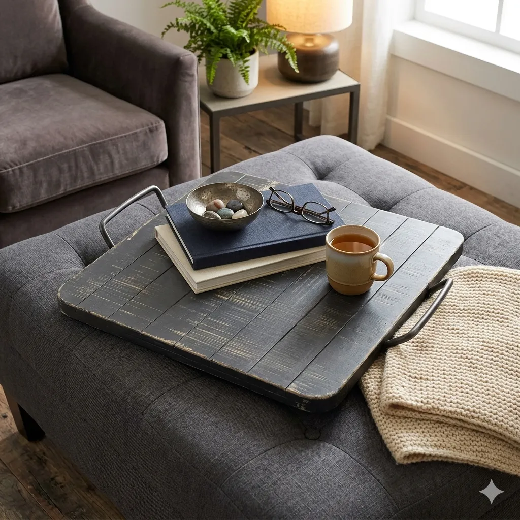 Black Sand Ottoman Tray
