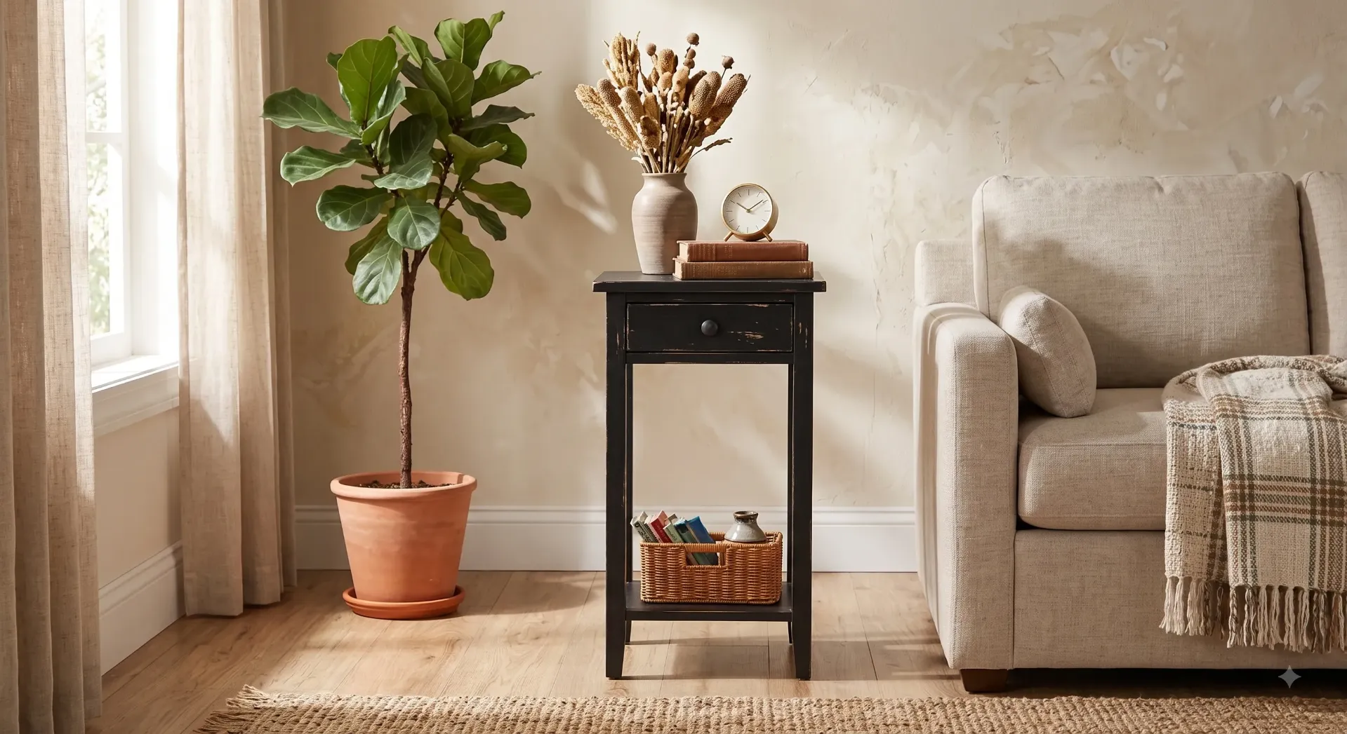 [2090BS] Black Sand Side Table