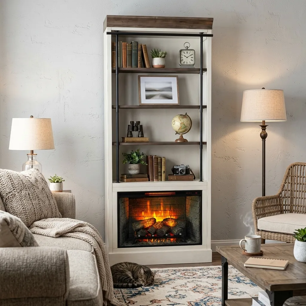 Bookcase With Fireplace Insert Option