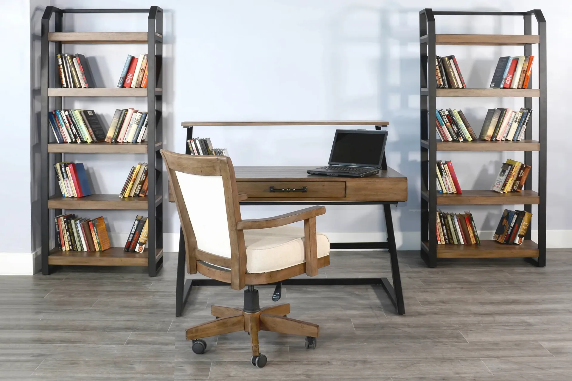 [2835BU] Bookcase With Metal Frame