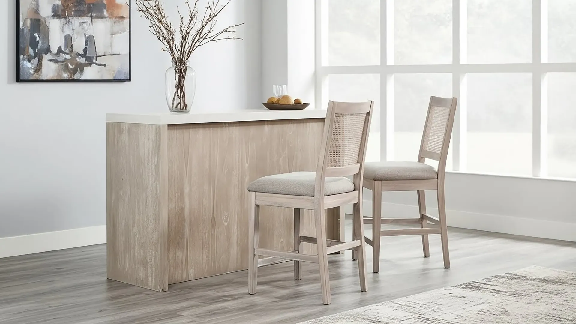 Cane Back & Cushion Seat Barstool