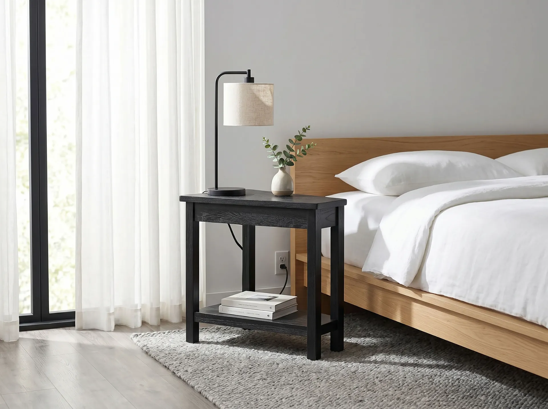 Chair Side Table With Power Strip