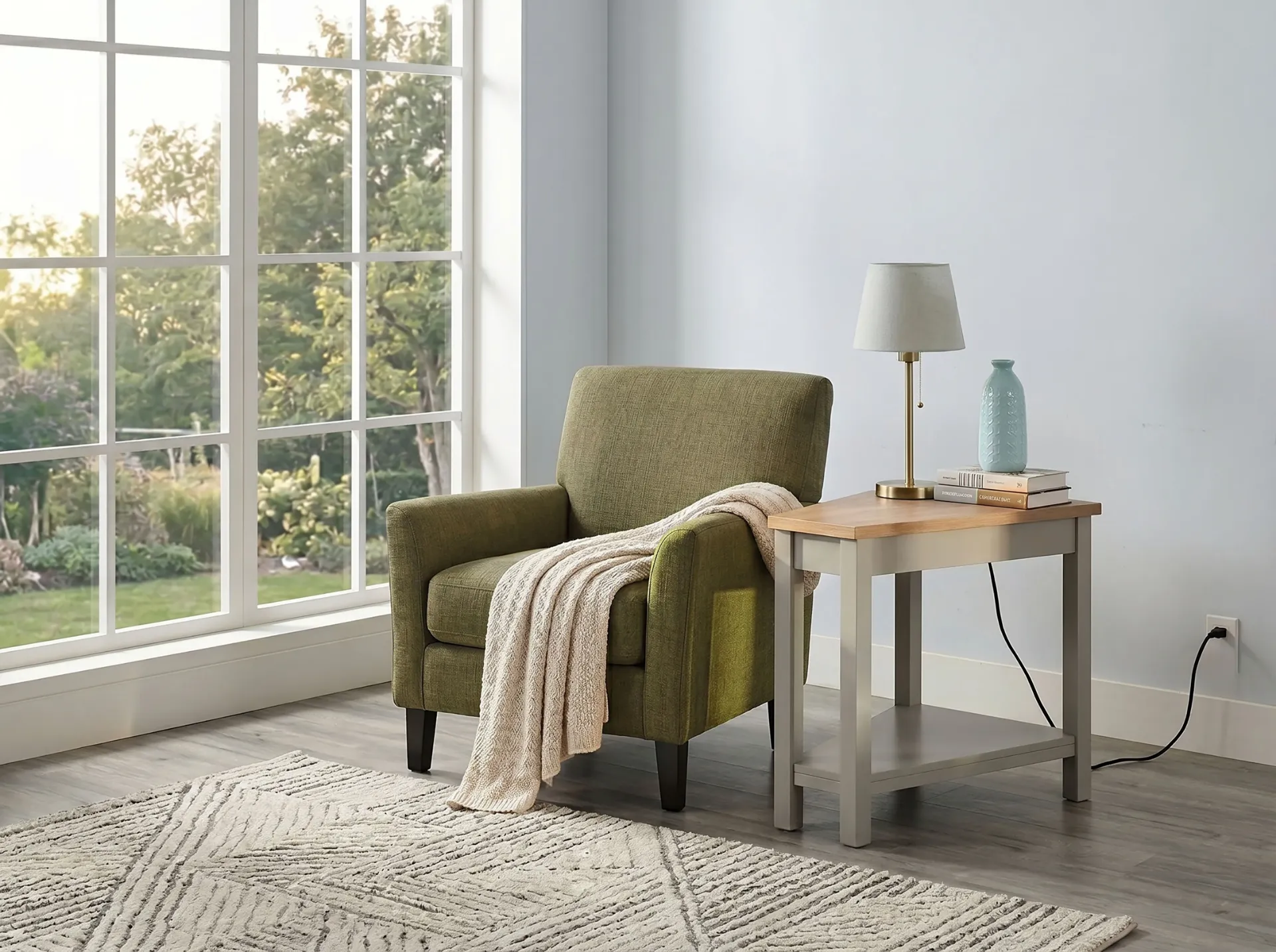 Chair Side Table With Power Strip