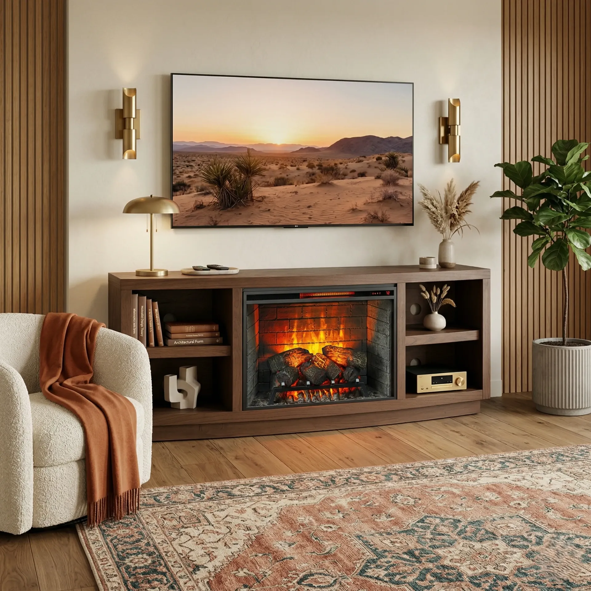 Circ Media Cabinet With Fireplace Insert Option