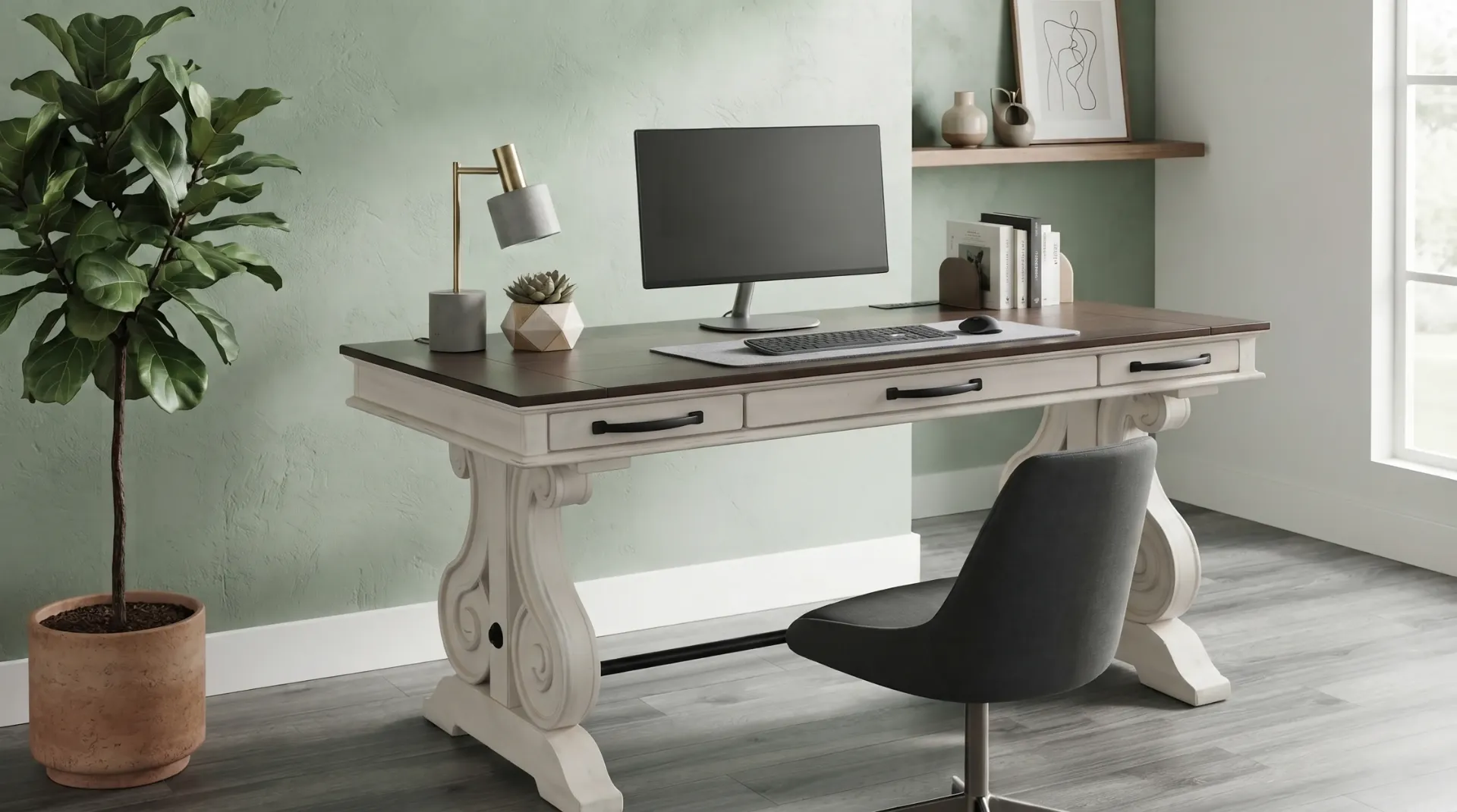[2847MB] Desk With Power Strip