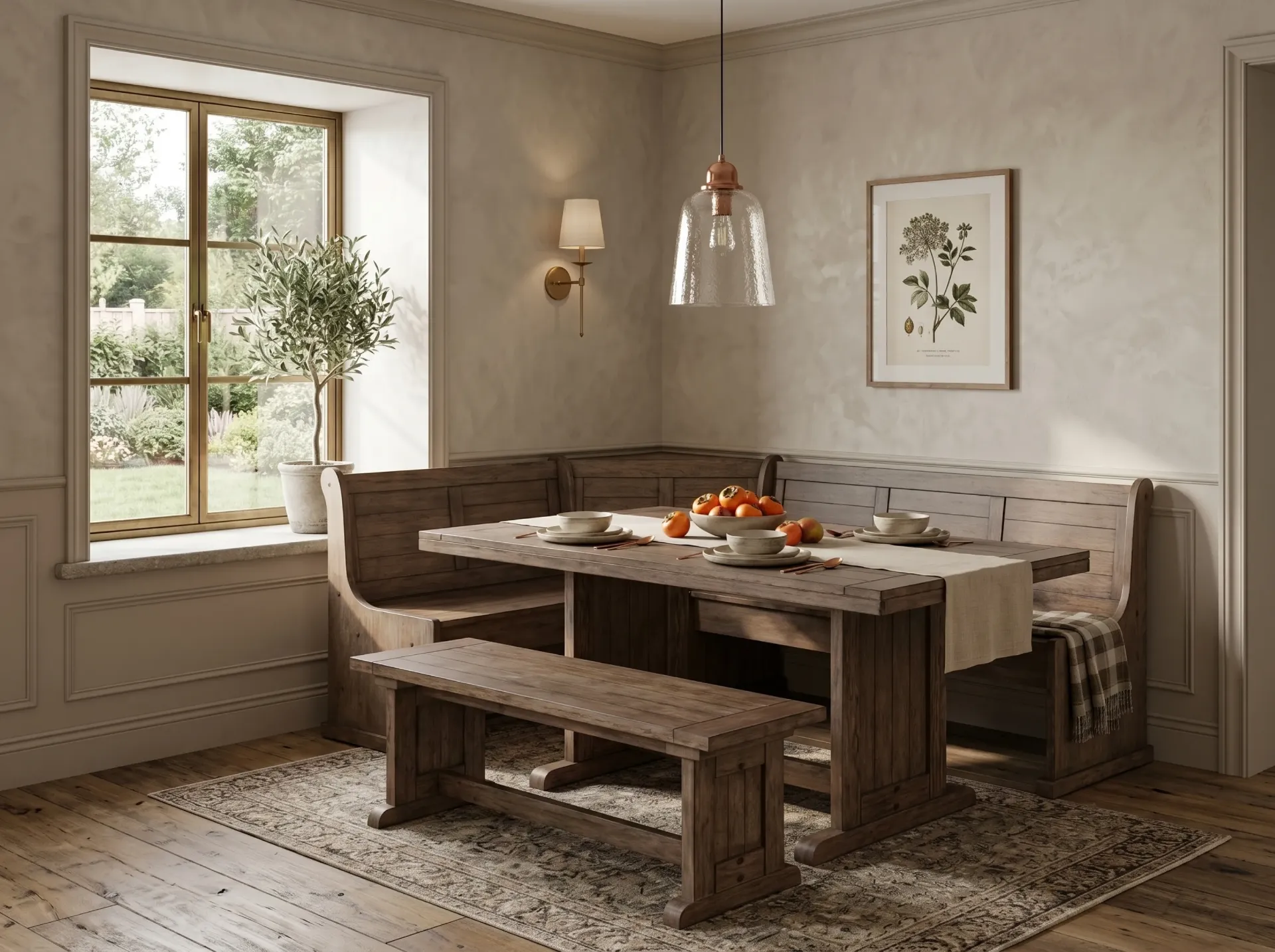 Doe Valley Breakfast Nook 4 PC Set in Buckskin