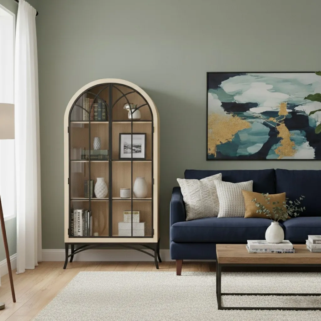 [2153BO] Ella Cabinet With Tempered Glass