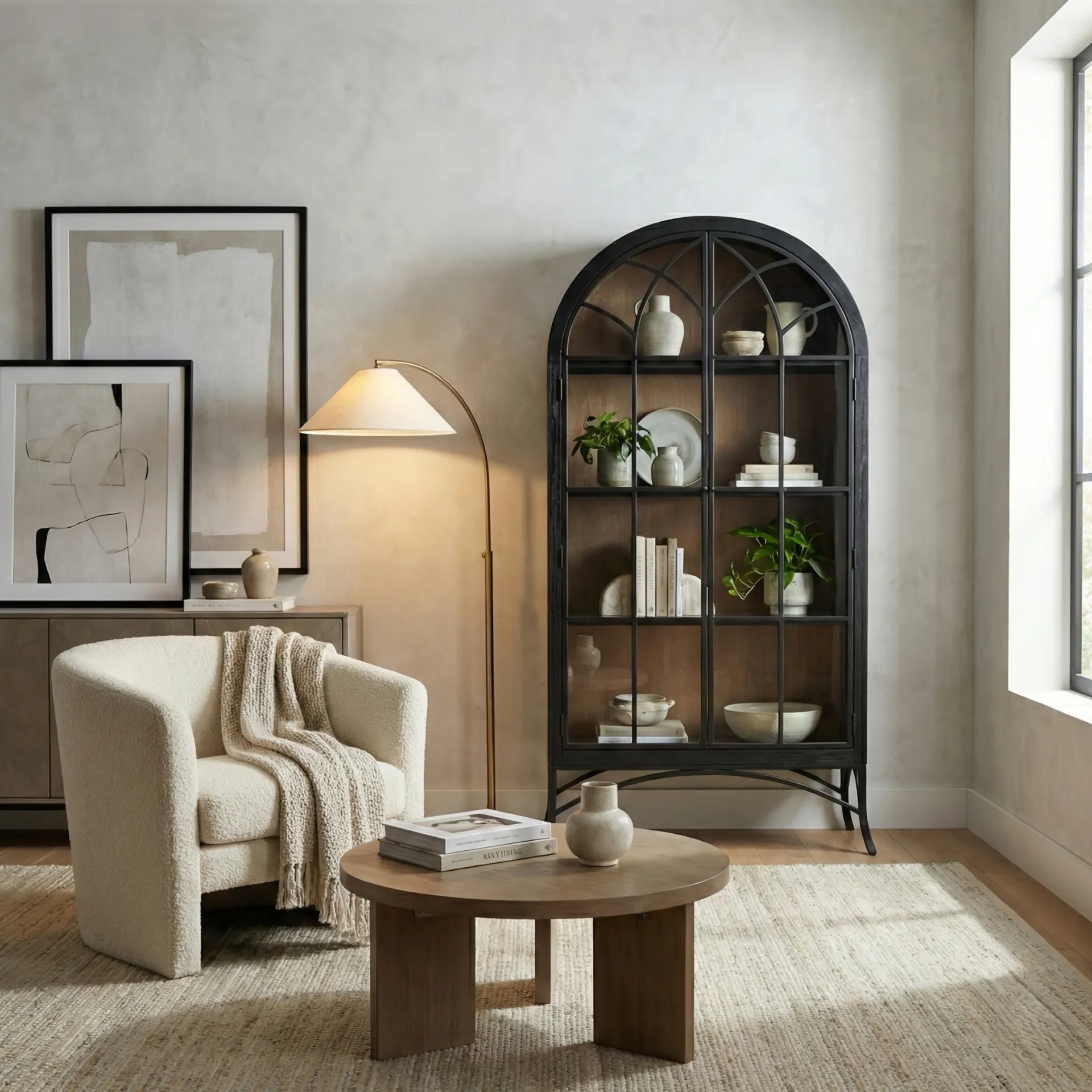 [2153UO] Ella Cabinet With Tempered Glass