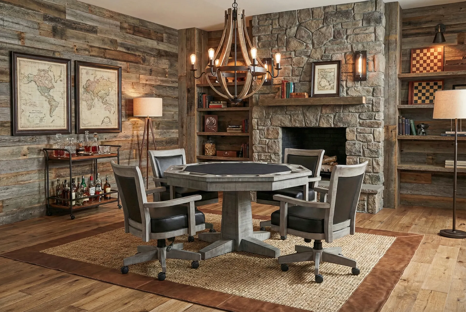 [1444AG] Game Chair With Casters Cushion Seat & Back