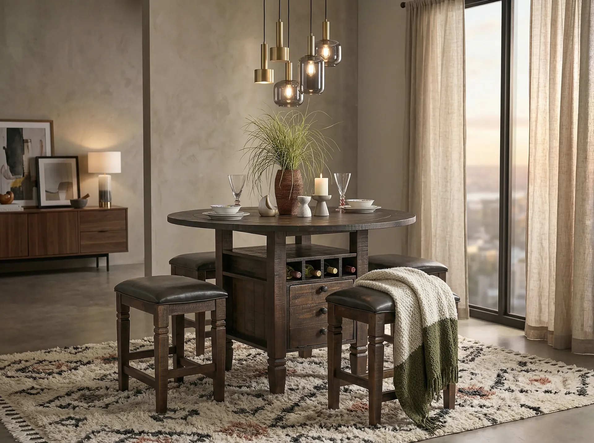 [1013TL2] Homestead 54"R Counter Height Table