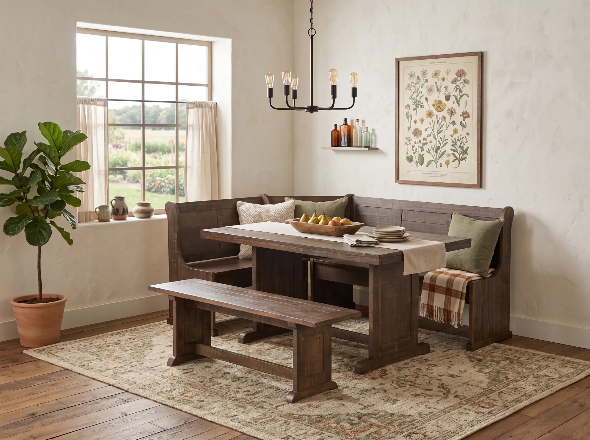 Homestead Breakfast Nook 4 PC Set in Tobacco Leaf