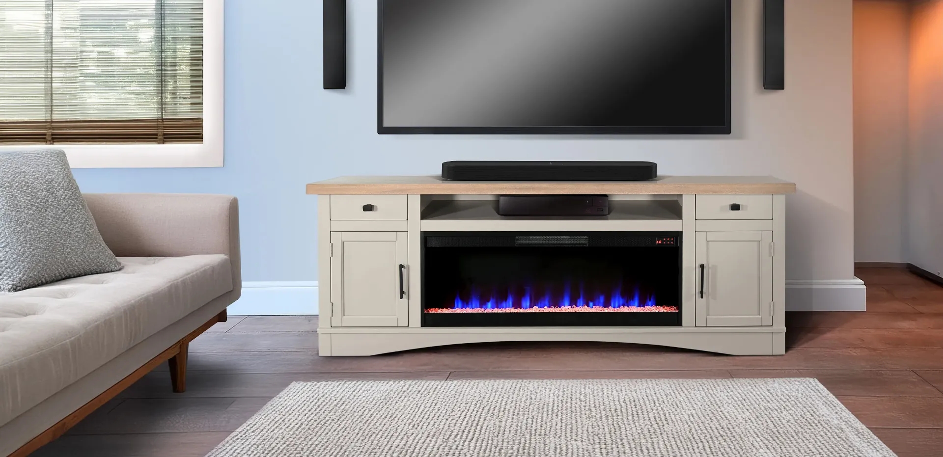 Media Cabinet With 42"Fireplace Option(3658)