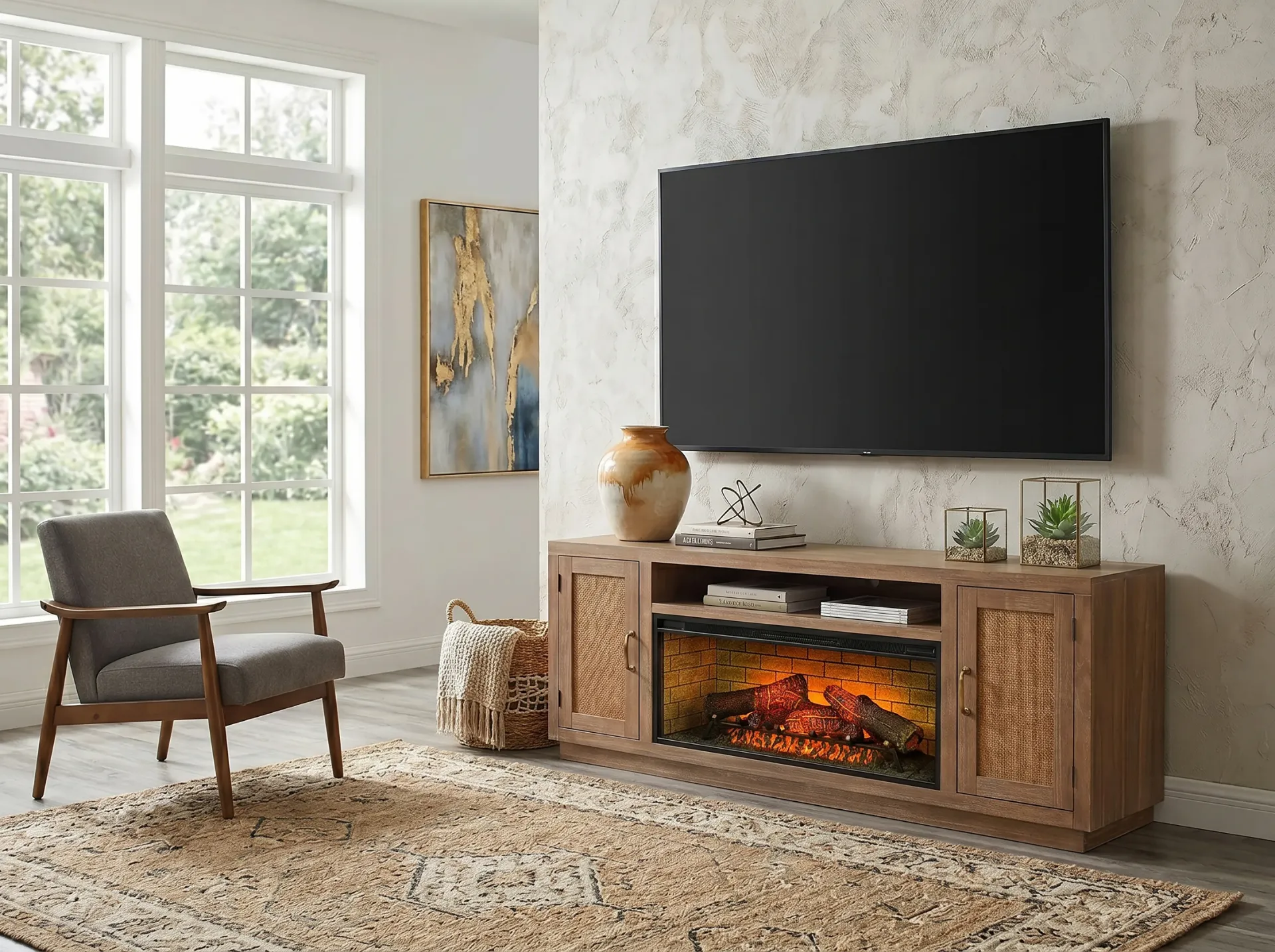 [3679OG] Media Console With 42" Fireplace Option(3658)