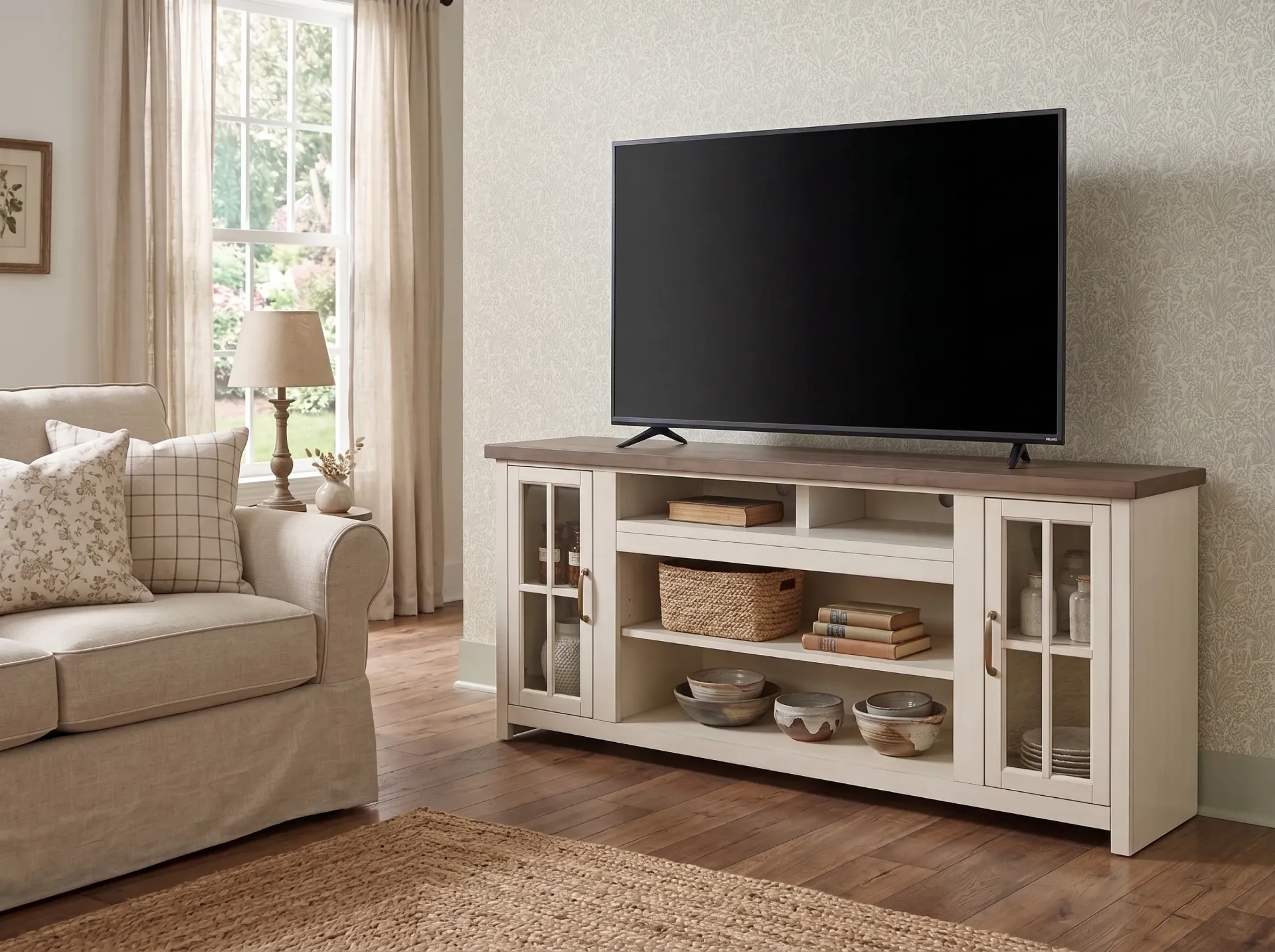 [3662MB-76] 76" Plantation Marble White Media Console With 42" Fireplace Option (3658)