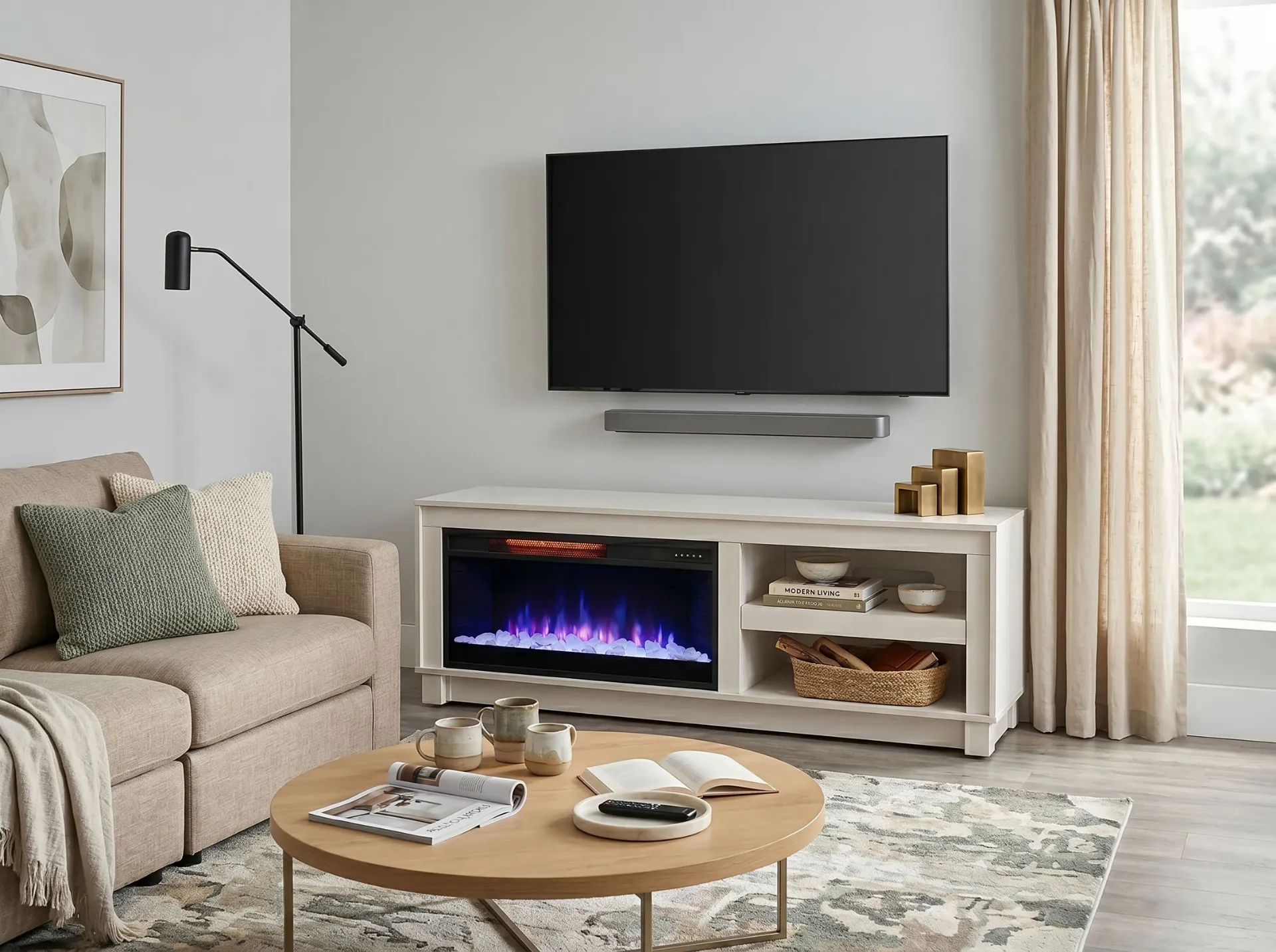 [3501WOM] Napa Console With Fireplace Insert Option