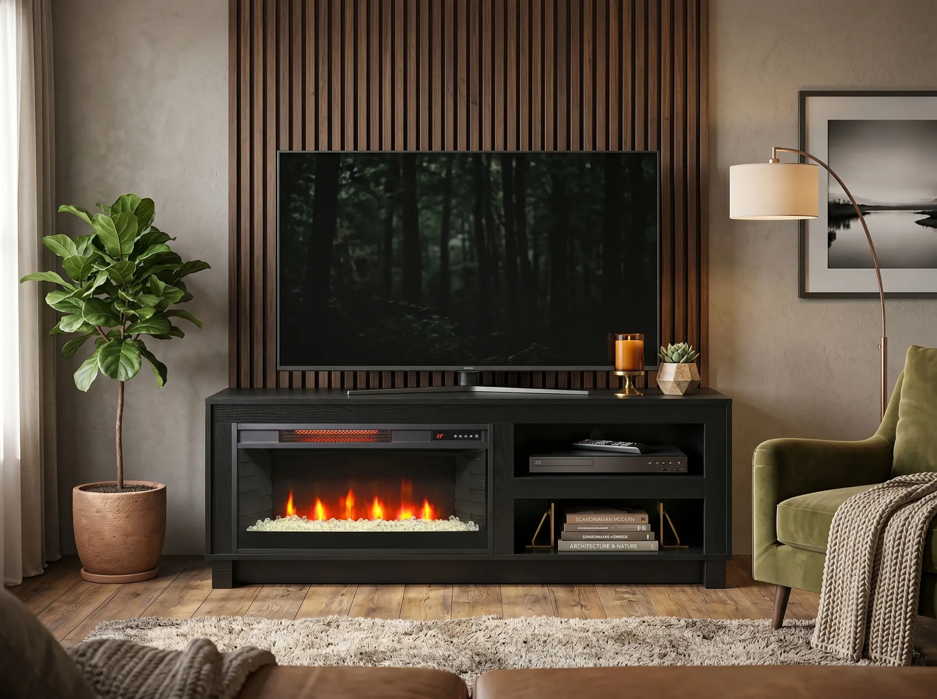 Napa Console With Fireplace Insert Option