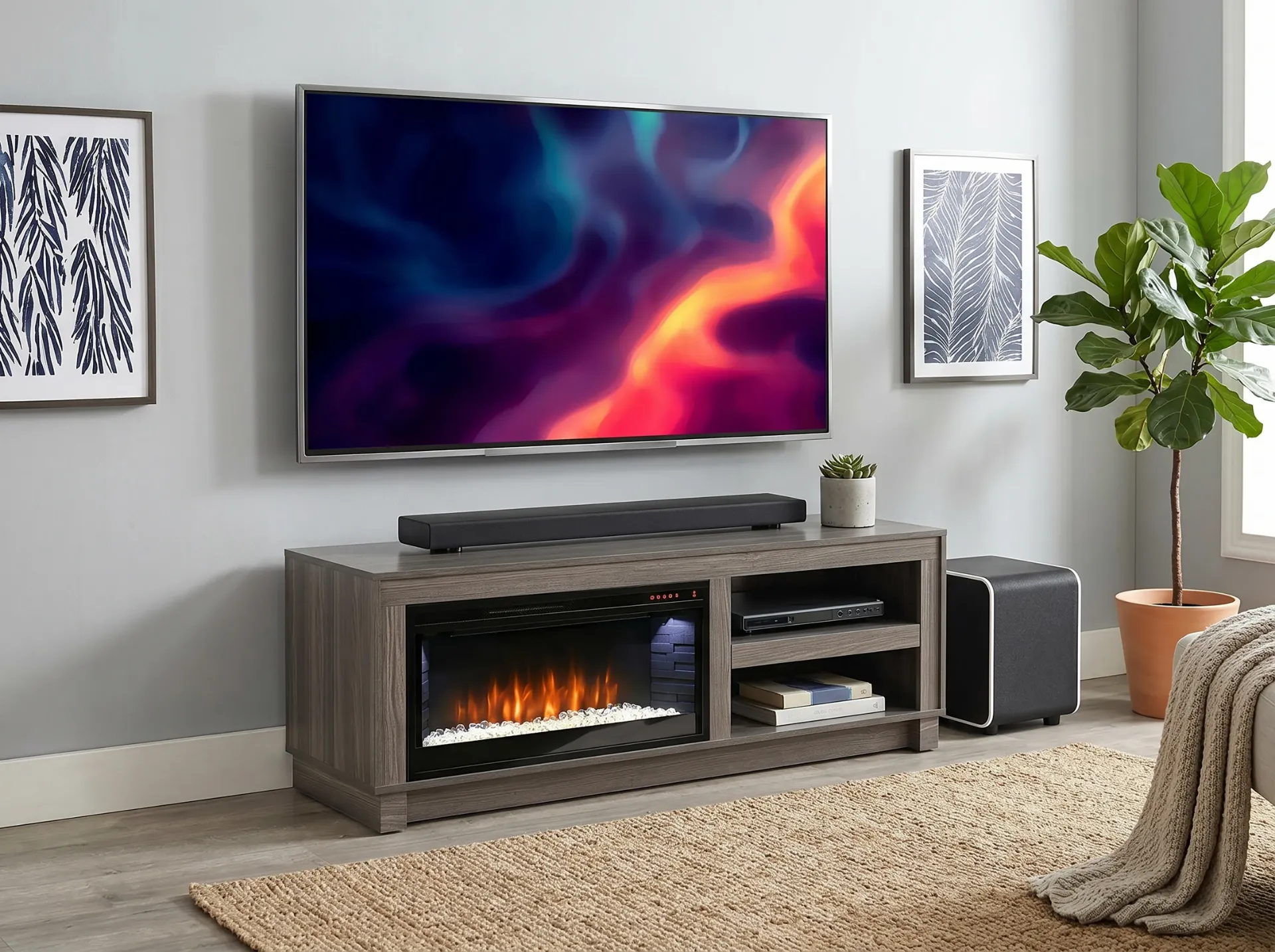 Napa Console With Fireplace Insert Option