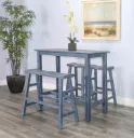 Ocean Blue 30"H Bench Wood Seat
