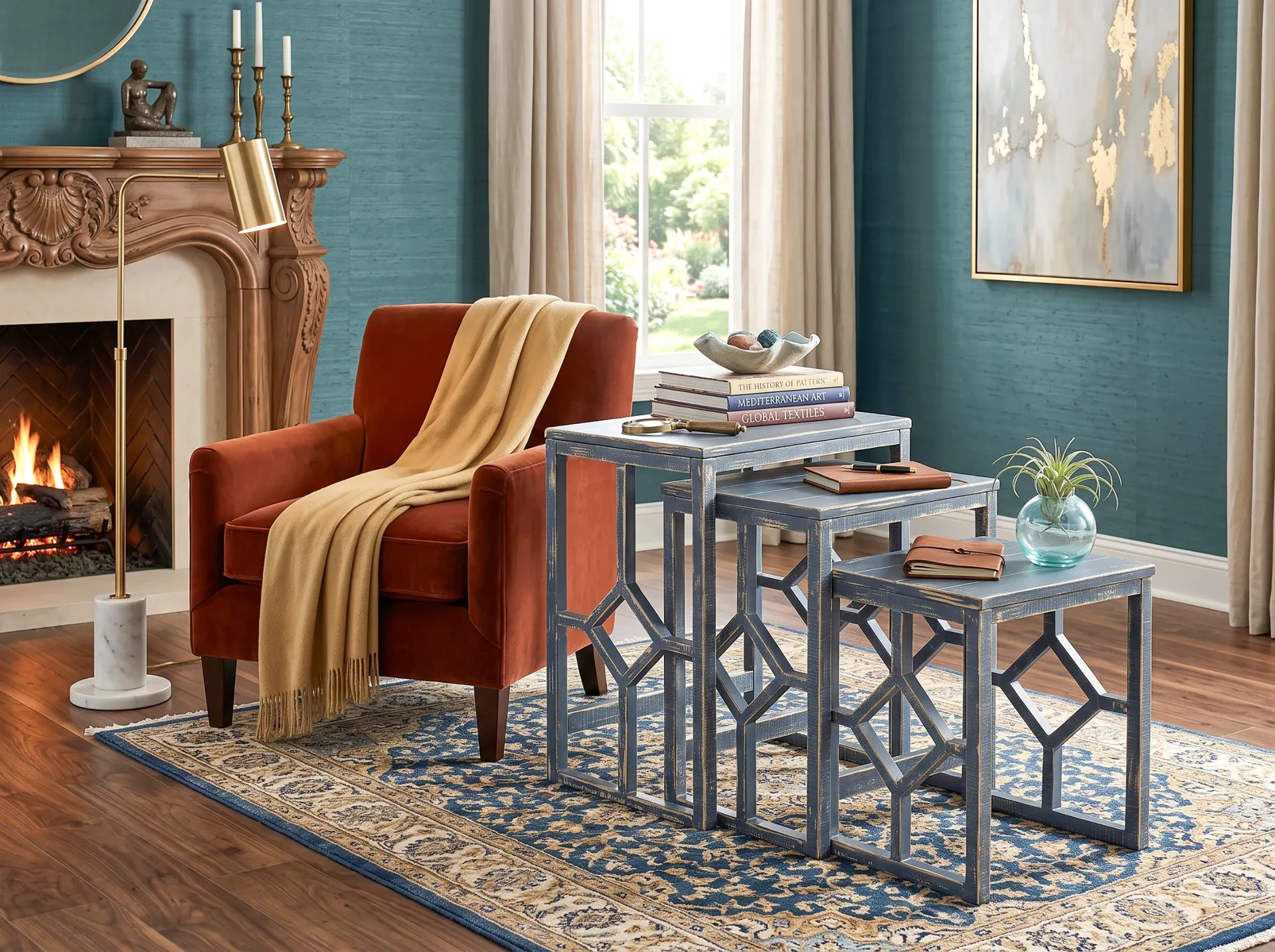 Ocean Blue Nesting Table