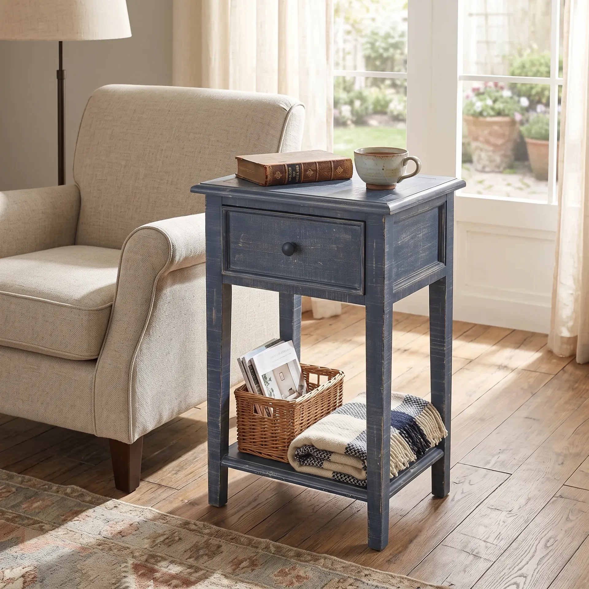 [2090OB] Ocean Blue Side Table