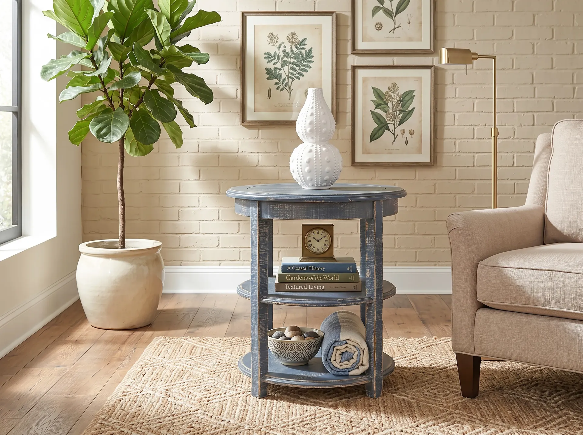 [2085OB] Ocean Blue Side Table