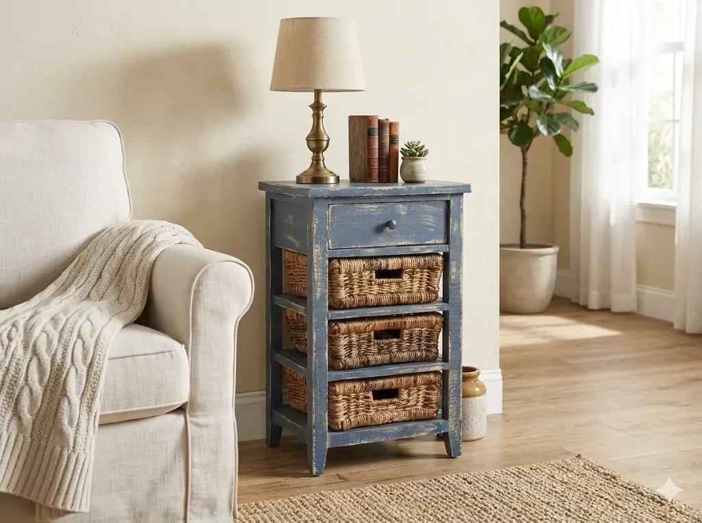 [2093OB] Ocean Blue Storage Table