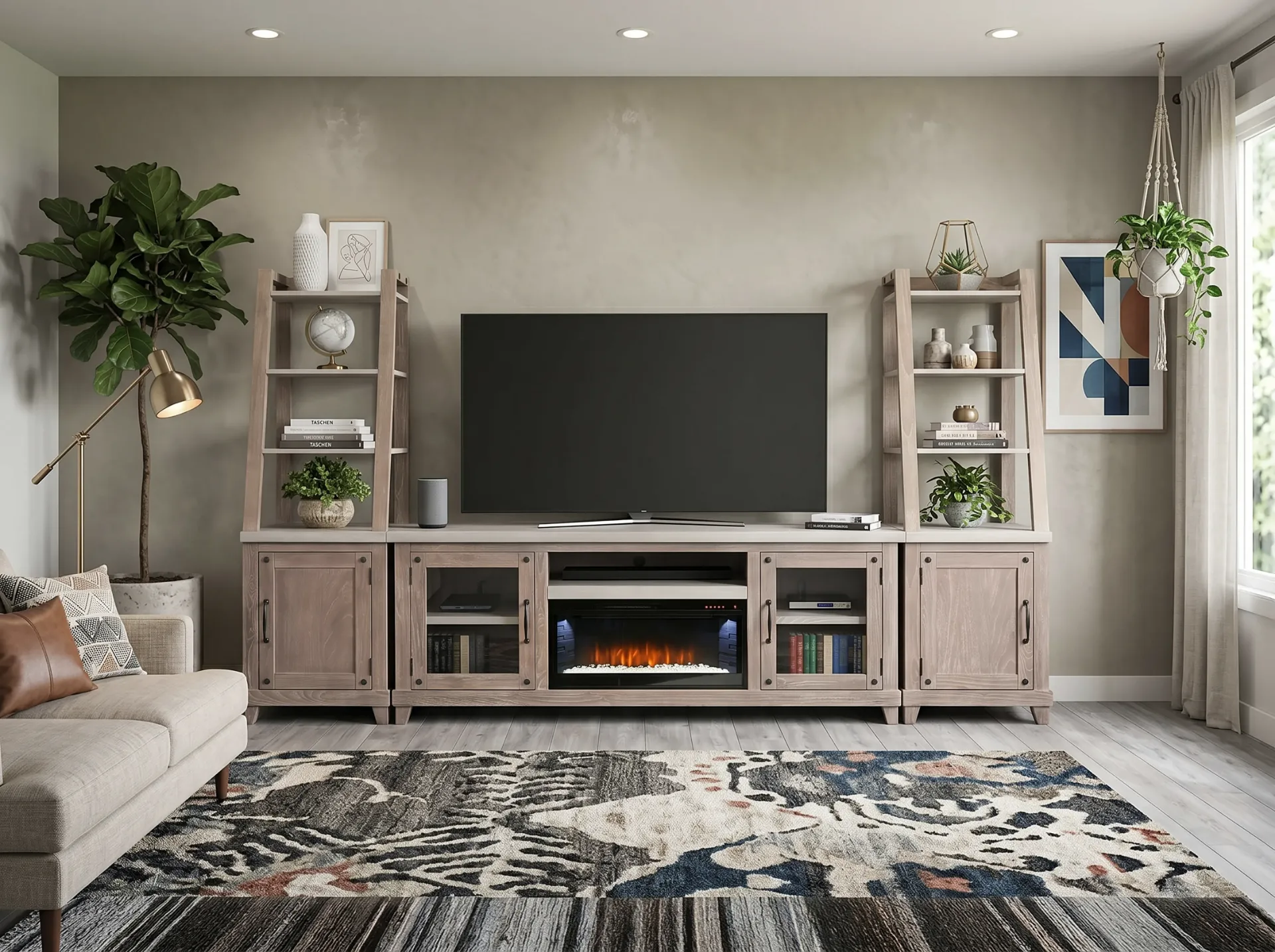 [3644LW-74] Rowan 74" Media Console With Optional Fireplace Insert (2001)