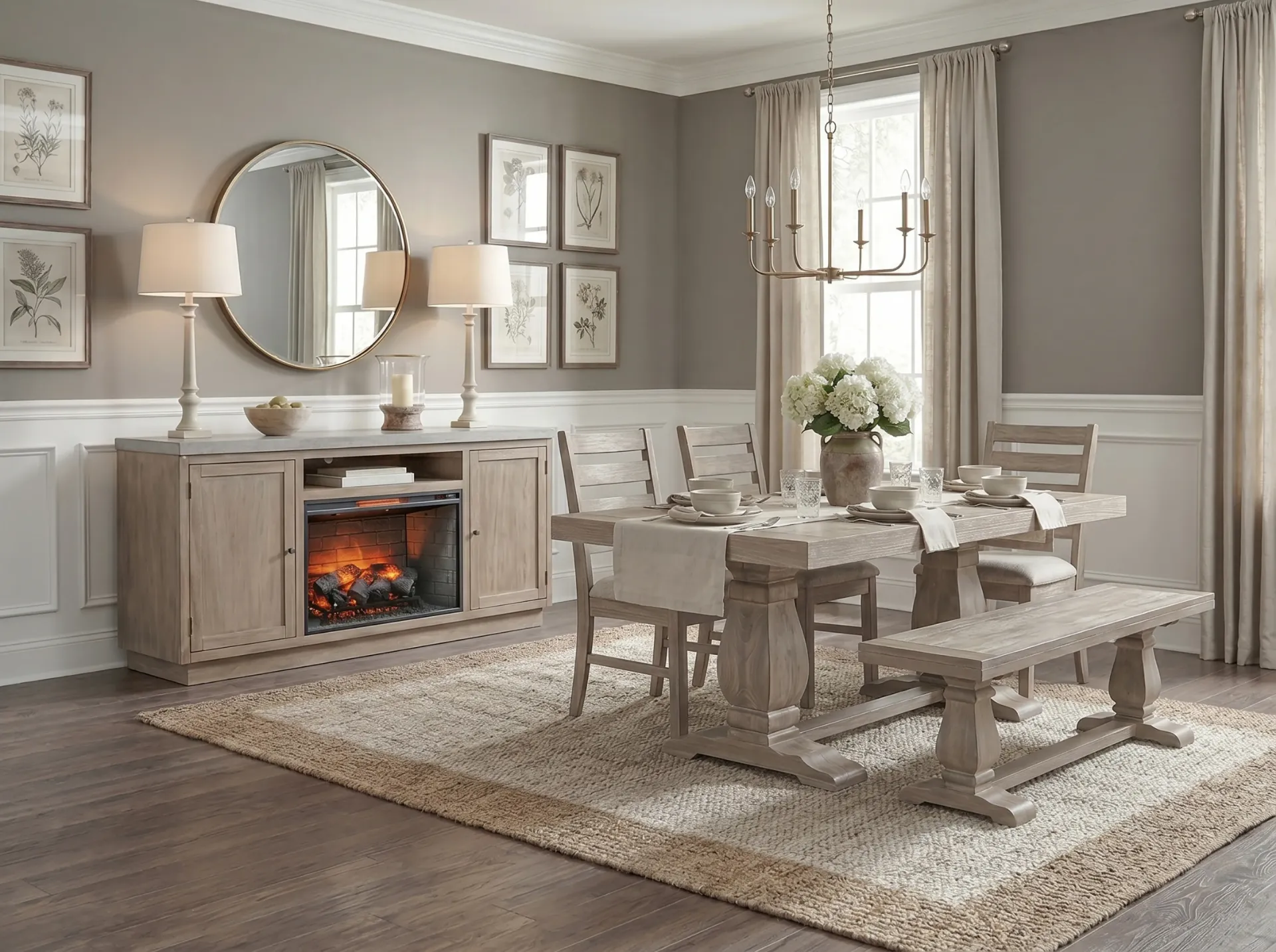 Rowan Media Console With 33" Fireplace Option(3666)