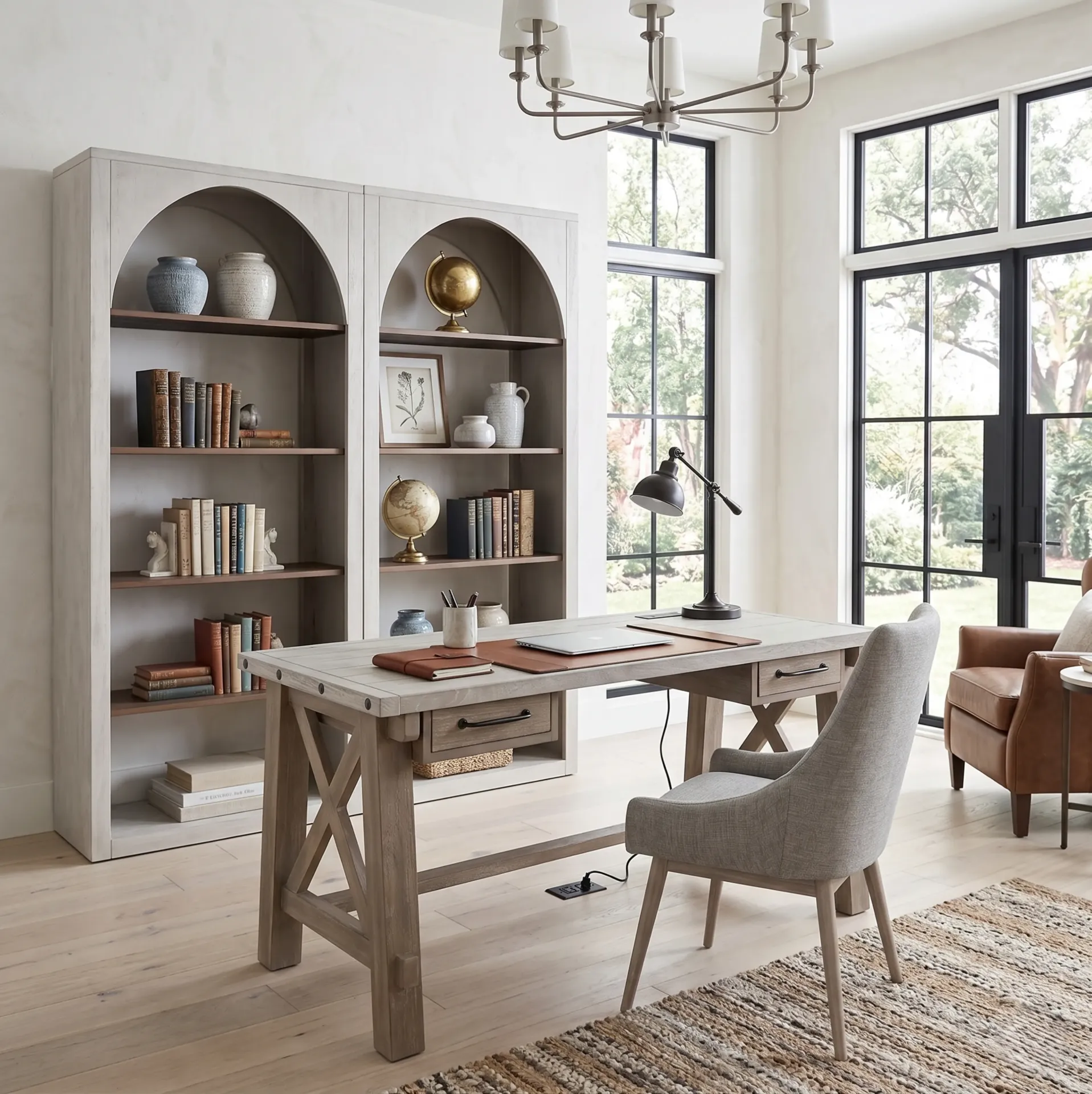 [2833LW-P] Rowan Writing Desk With Power Plug