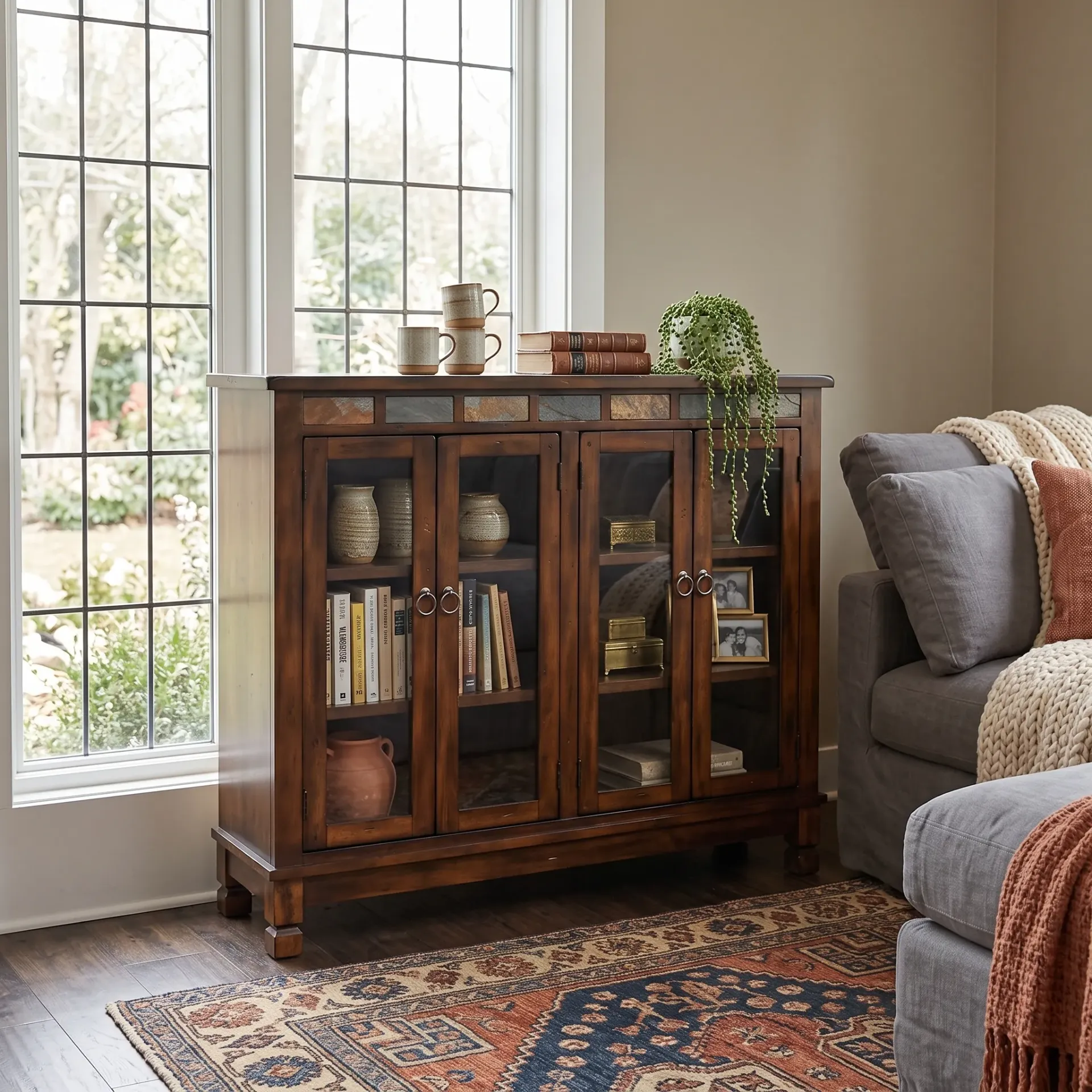 Santa Fe Bookcase With 4 Doors