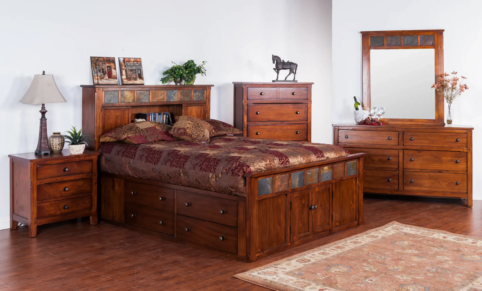 Santa Fe Queen Storage Bed With Slate