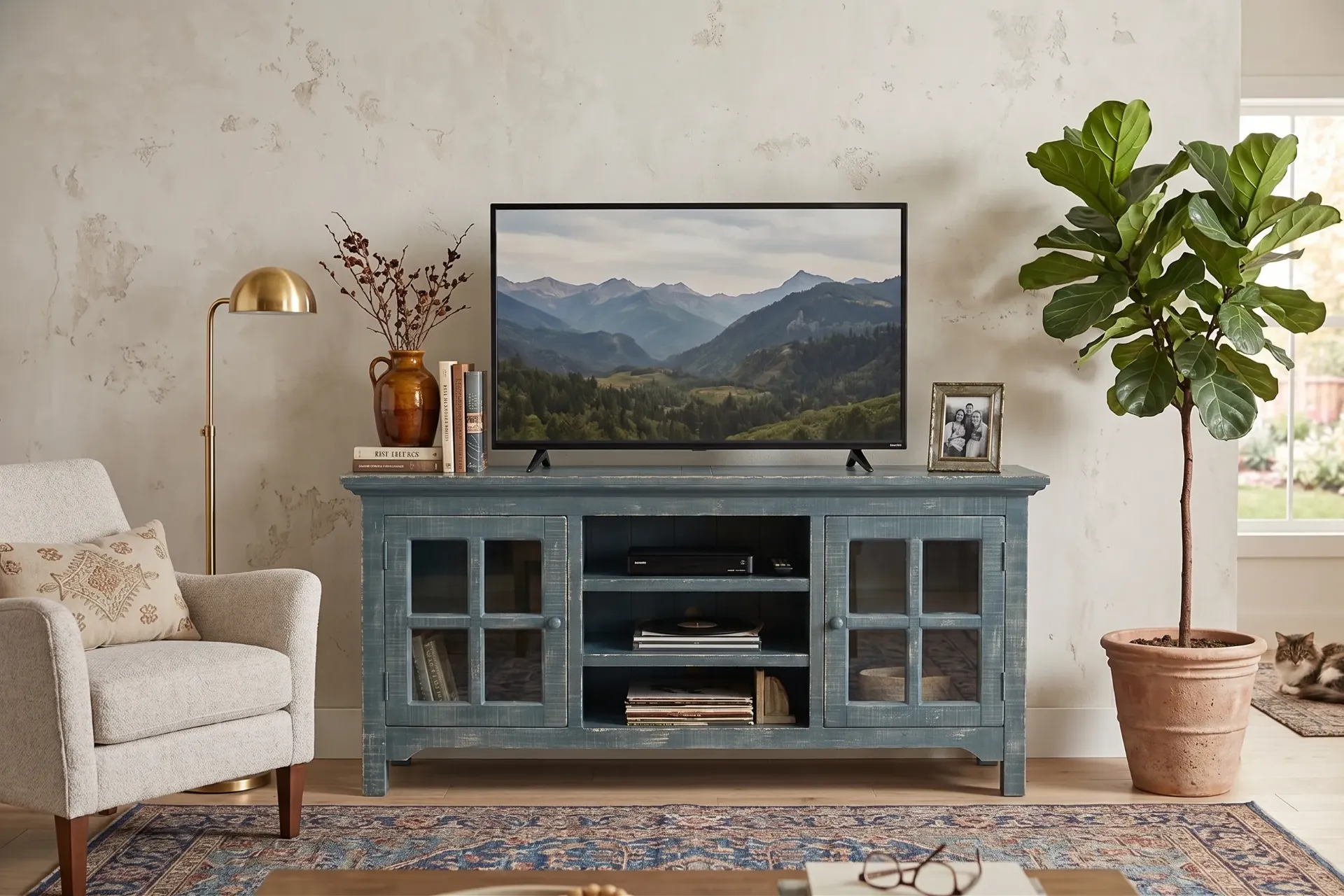 [3655SG] Sea Grass TV Console