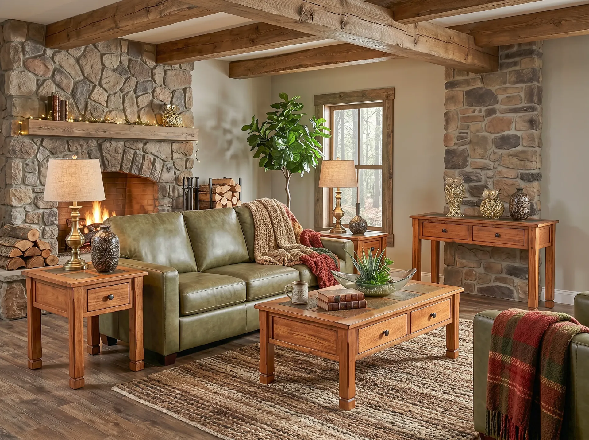 Sedona Coffee Table With Slate Top