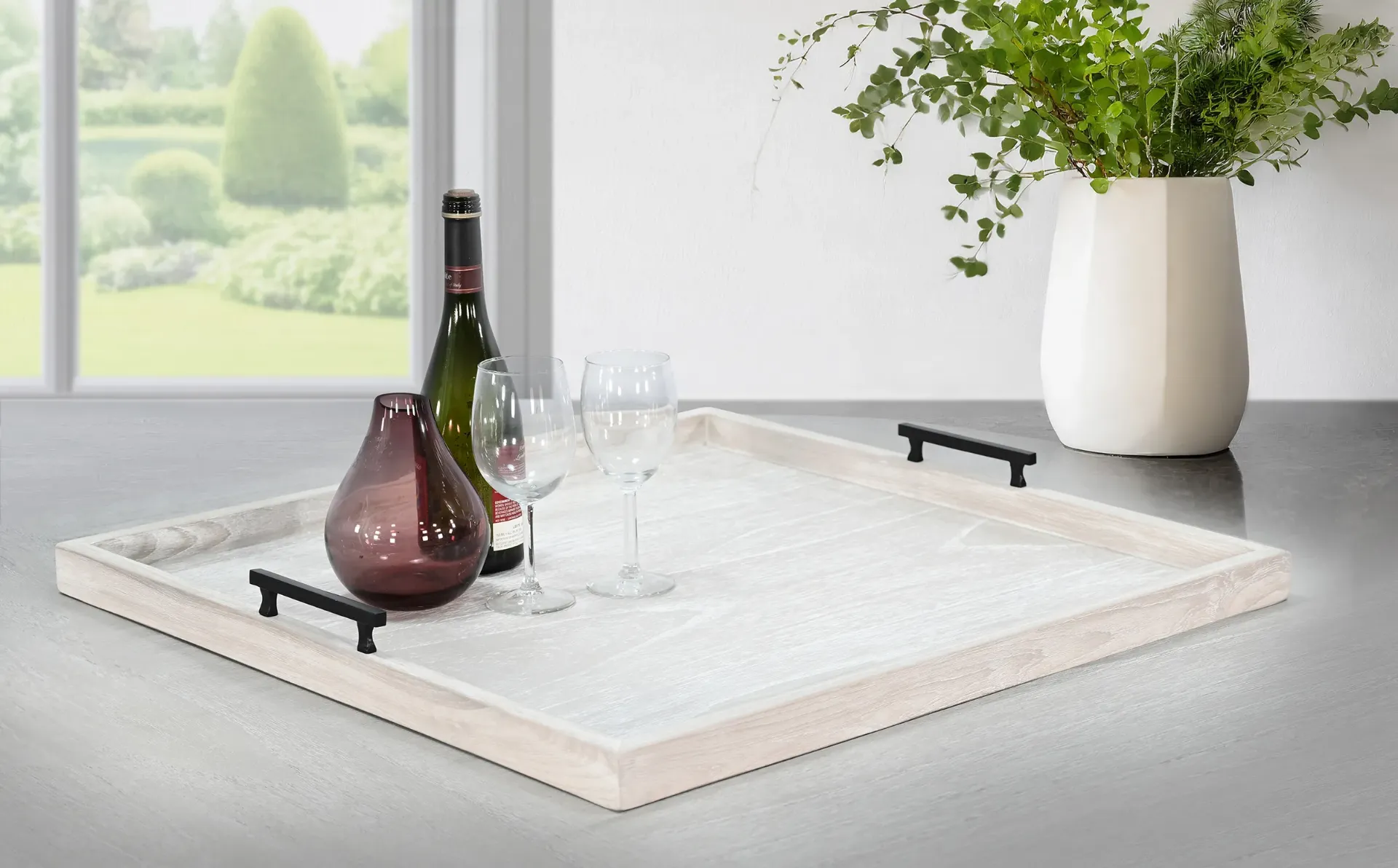 [2152BD] Square Tessa Ottoman Tray