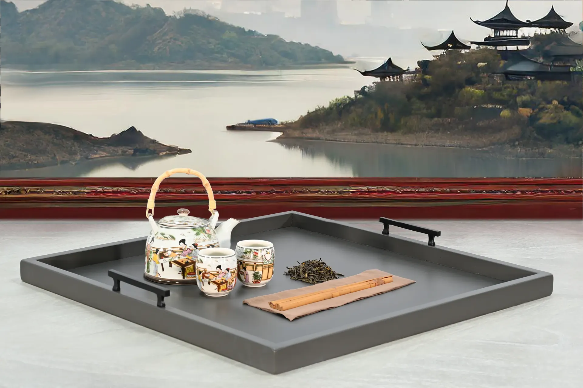 Square Tessa Ottoman Tray