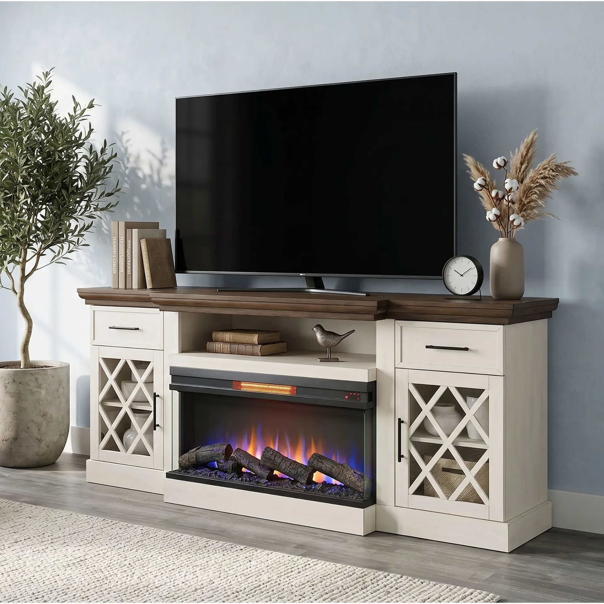 [3512MB] TV Console With 36" Fireplace Insert Option (2001B-36P)