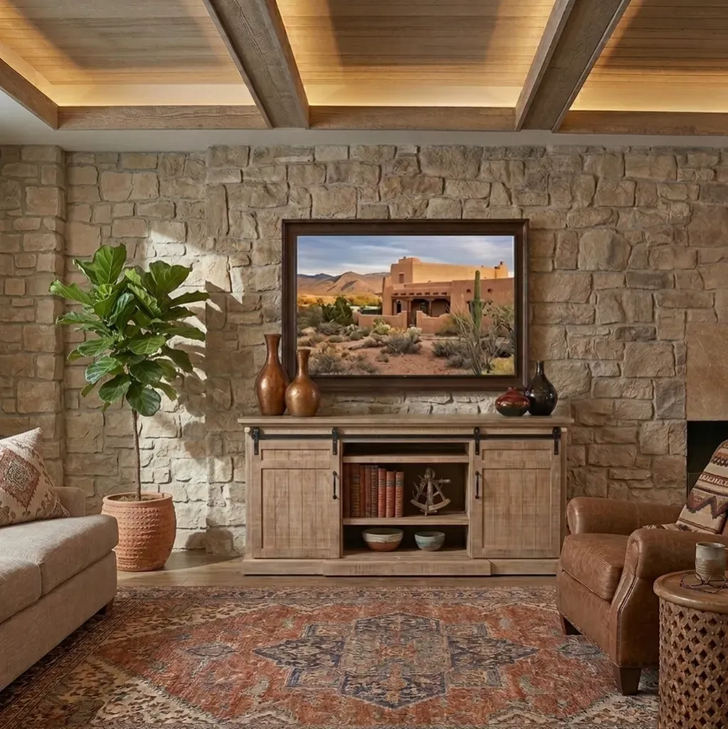 [3648DR] TV Console With Fireplace Option (3666-FPI)