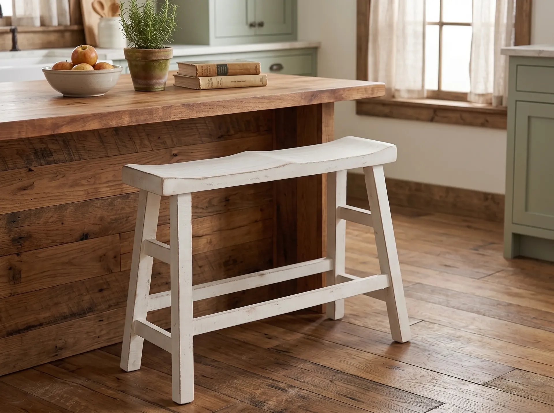 Marina White Sand 24"H Bench 9" Wood Seat