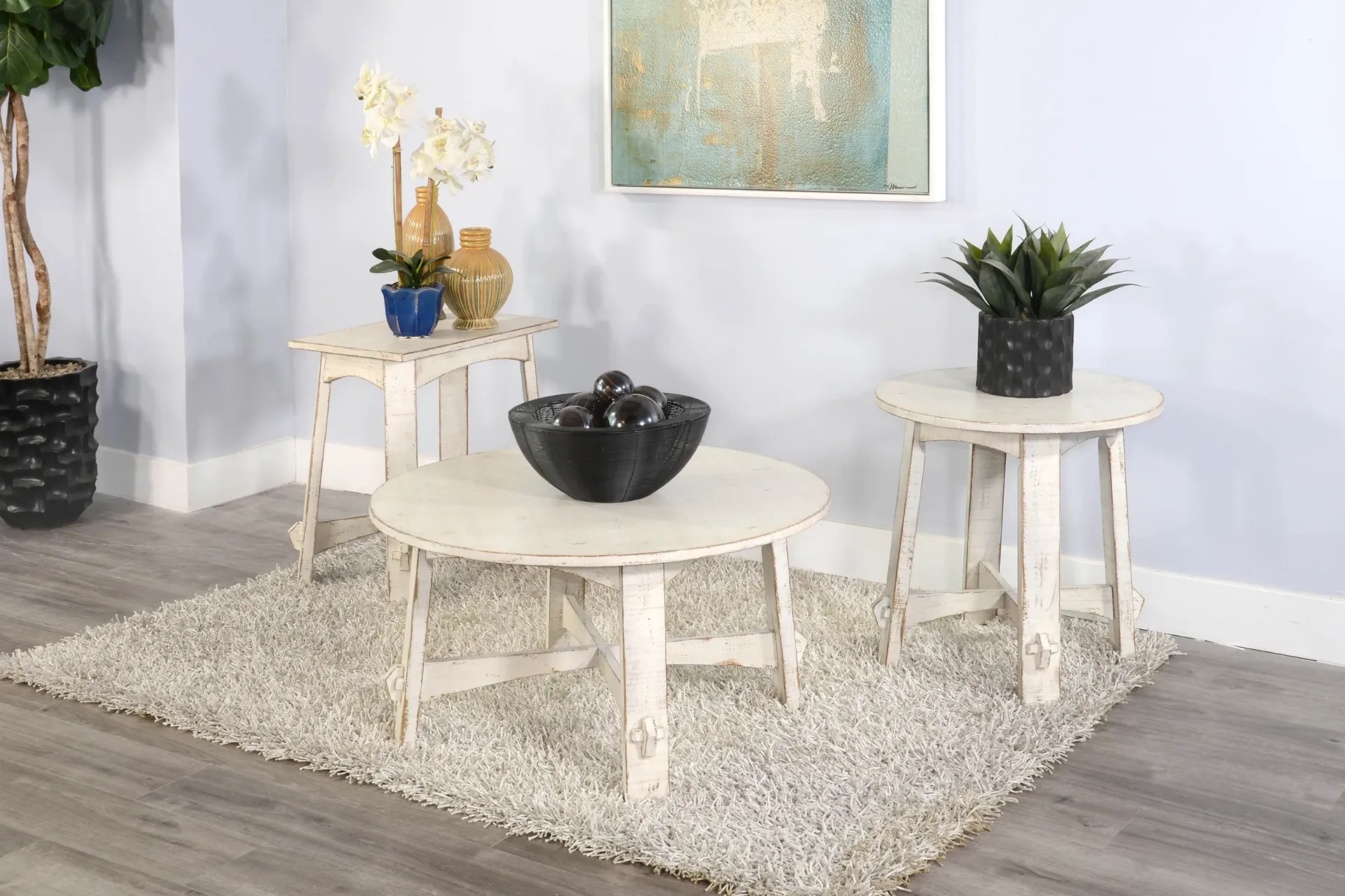 [3172WS-E] Marina White Sand End Table